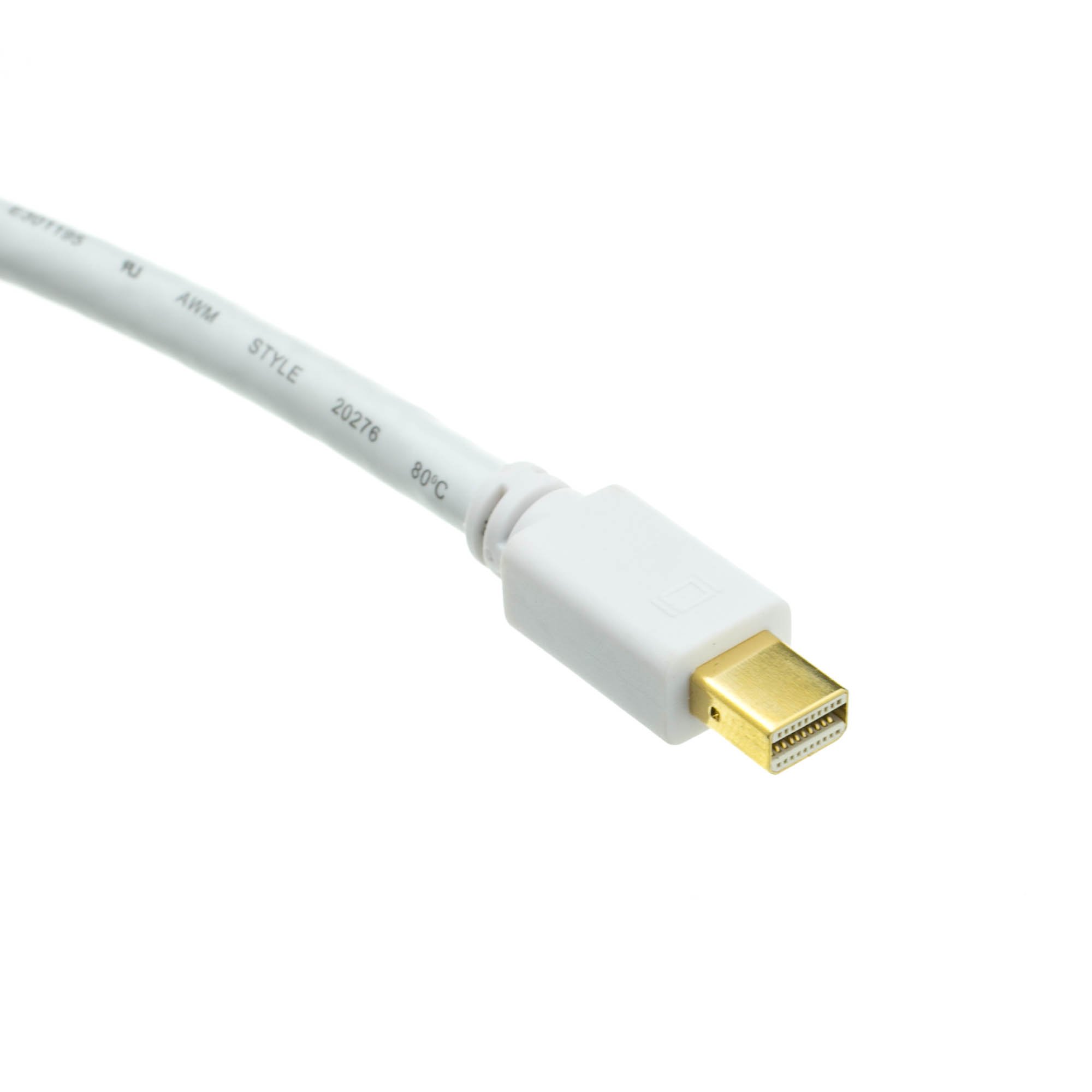 QualConnect Mini DisplayPort to DVI Video Cable - 10ft Gold-Plated Connectors for MacBook Pro, iMac, PC - High-Speed Digital Video Transmission for Home Office, Gaming & Multimedia Setup