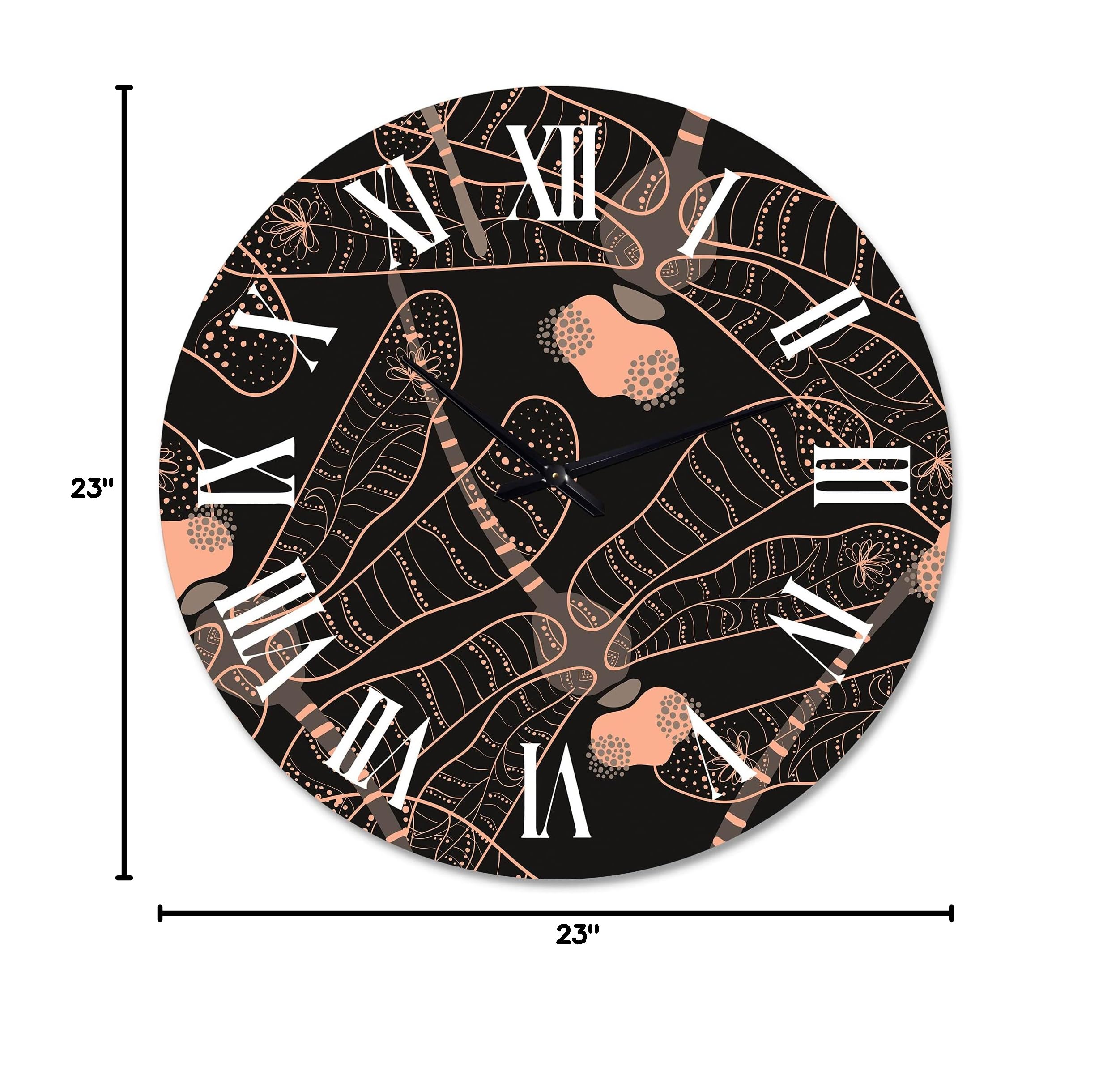 Bohemian Eclectic Wall Clock with Folk Art Dragonfly Design - Large Decorative Clock for Living Room, Bedroom & Office - Unique Home Decor Gift Idea