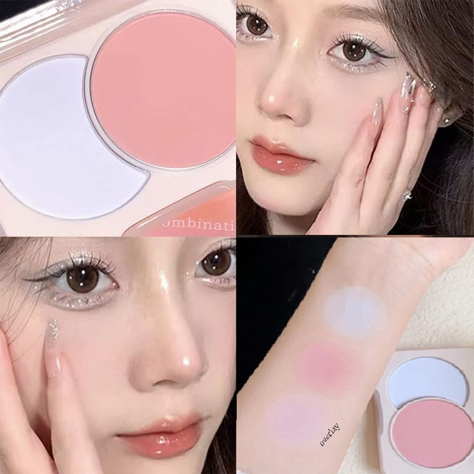 2 Shades Matte Face Powder Blush Palette - High Pigment Baked Makeup Blush, Vegan Pressed Rouge for Cheeks & Eyes, Waterproof Long-Lasting Contour Powder | Perfect for Daily Makeup & Professional Looks