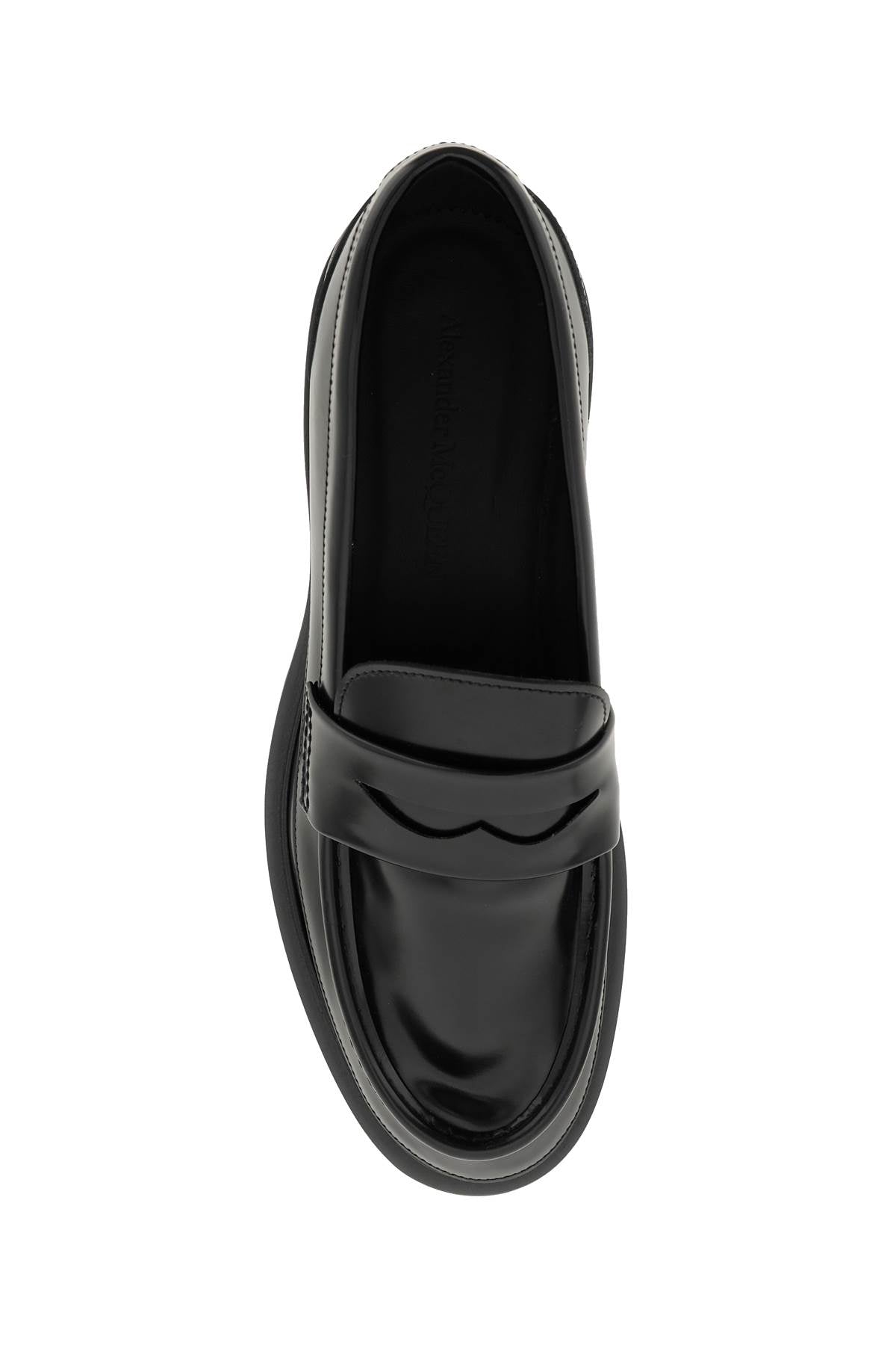 Alexander McQueen Brushed Leather Penny Loafers - Stylish & Comfortable Men's Dress Shoes for Work, Office & Formal Occasions