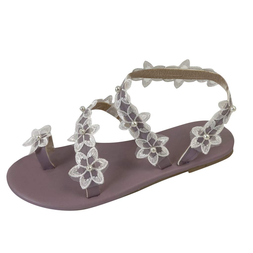 Drindf Women's White Boho Lace Flat Sandals - Comfortable Beach Wedding Shoes for Summer, Outdoor Parties & Vacation Getaways
