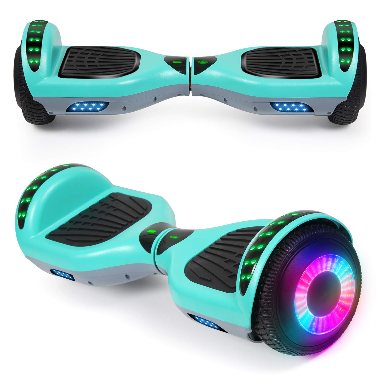 SISIGAD A12 Bluetooth Hoverboard with LED Lights - Self Balancing Scooter for Kids & Adults - Perfect for Commuting, Indoor & Outdoor Fun