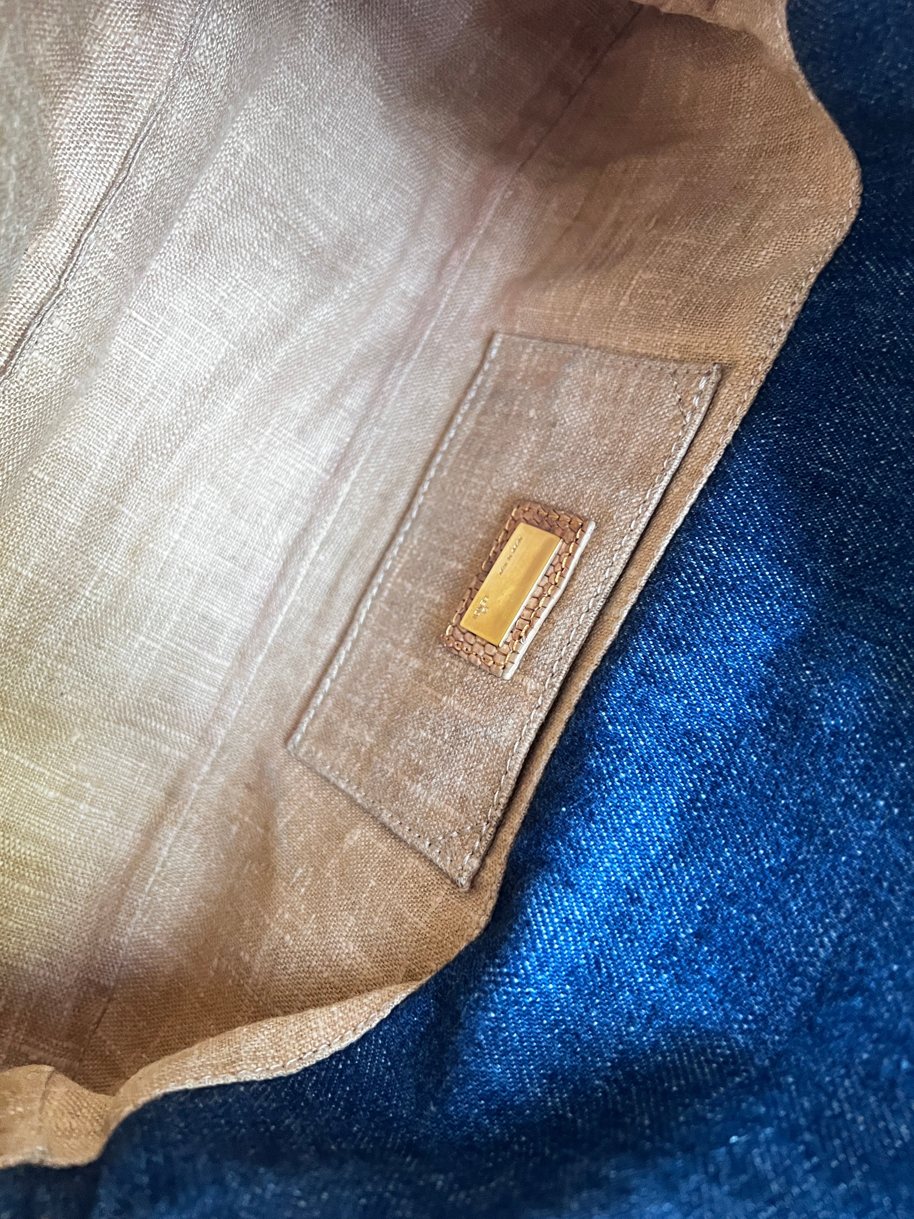 Vintage Fendi Lizard Skin Trimmed Denim Baguette Bag - Luxury Designer Crossbody Purse for Women, Perfect for Parties, Date Nights & Special Occasions