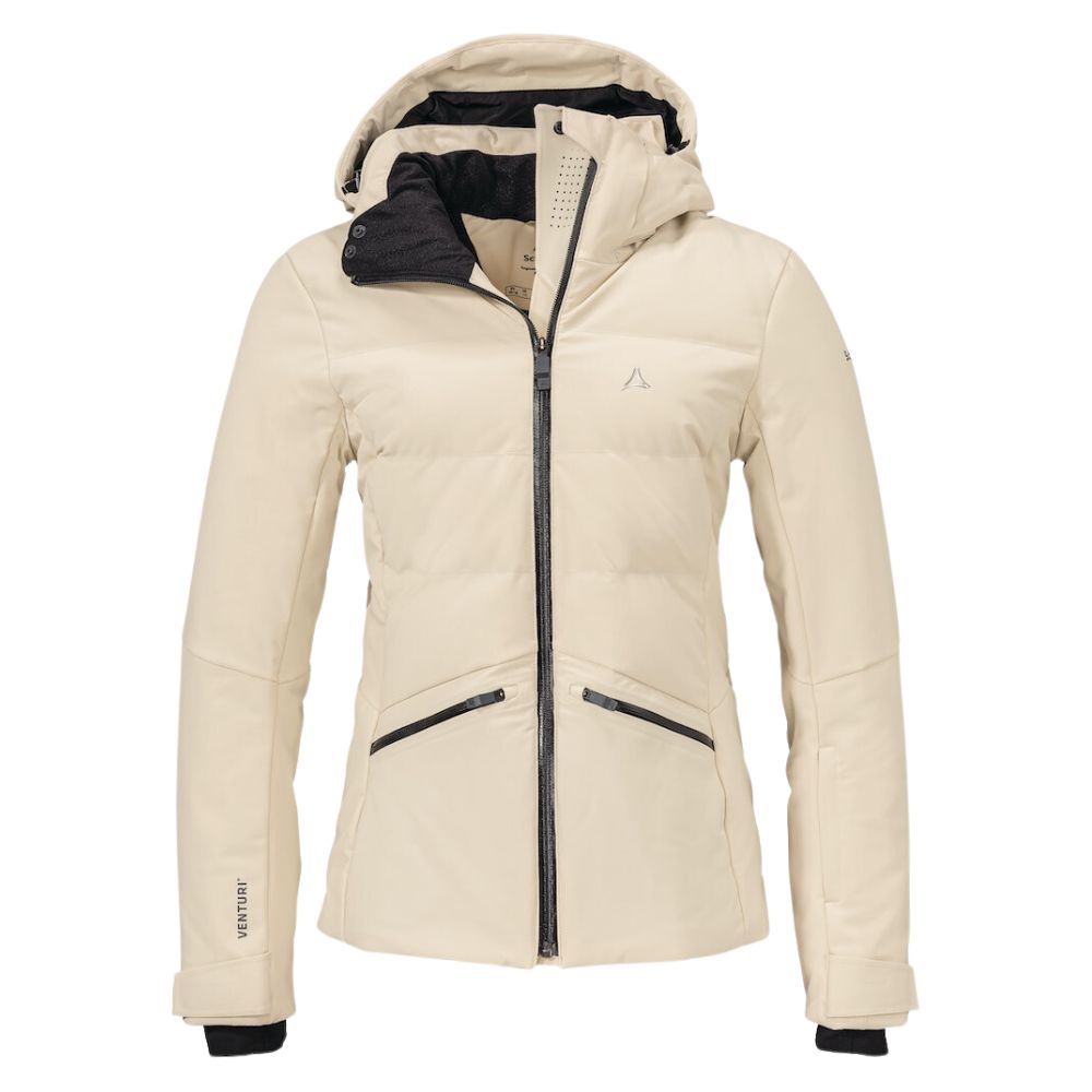 Schoffel Women's Misurina Down Ski Jacket - Smokey Sands - Warm & Waterproof Winter Coat for Skiing, Snowboarding & Outdoor Adventures