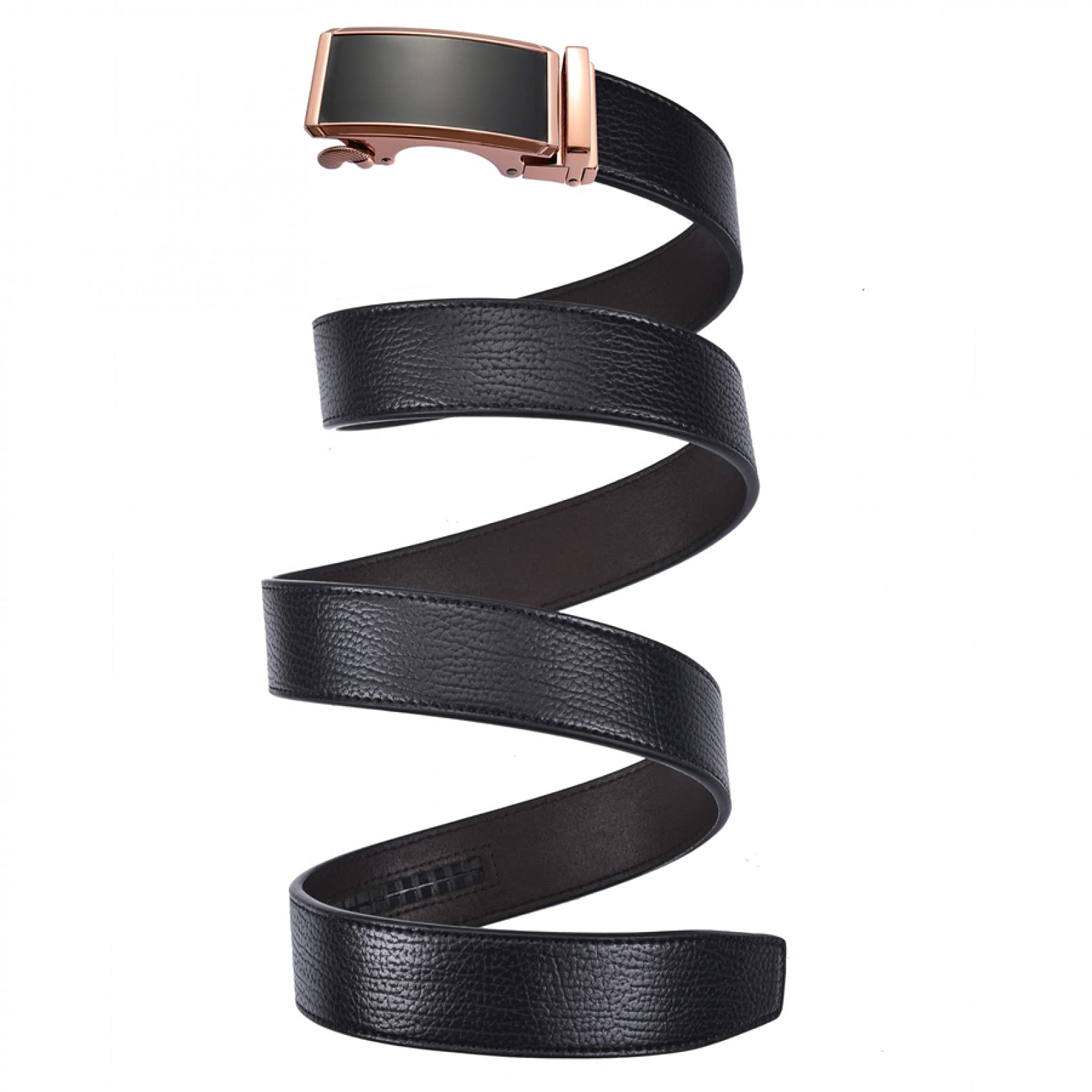 Premium Genuine Leather Automatic Buckle Belt for Men - Stylish Black Designer Dress Belt for Business, Casual & Formal Wear - Adjustable Waistband Accessory for Office, Wedding & Everyday Use
