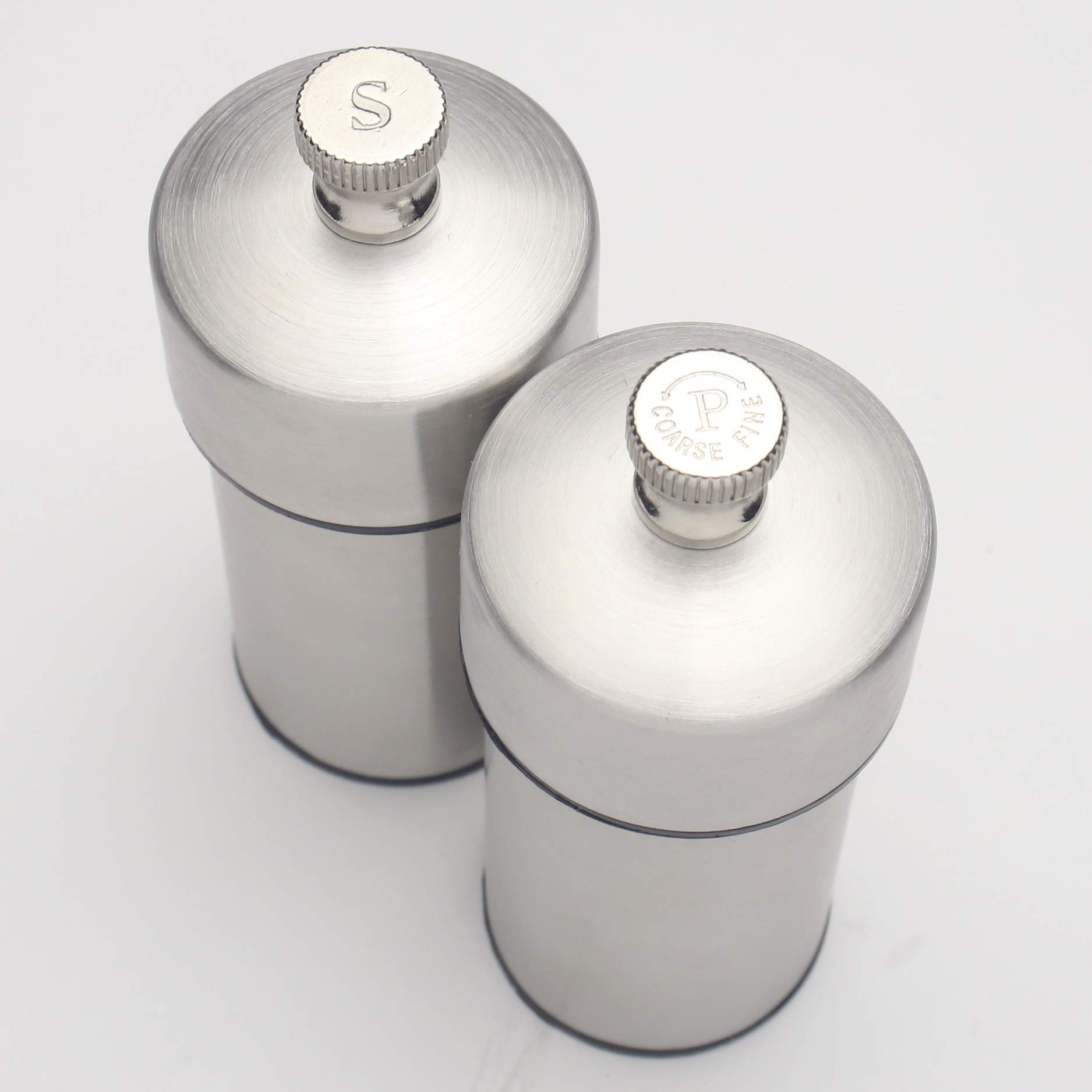 Premium 4 Inch Futura Pepper Mill and Salt Mill Set - Chef Specialties for Freshly Ground Spices - Perfect for Kitchen, Dining Table & Gourmet Cooking