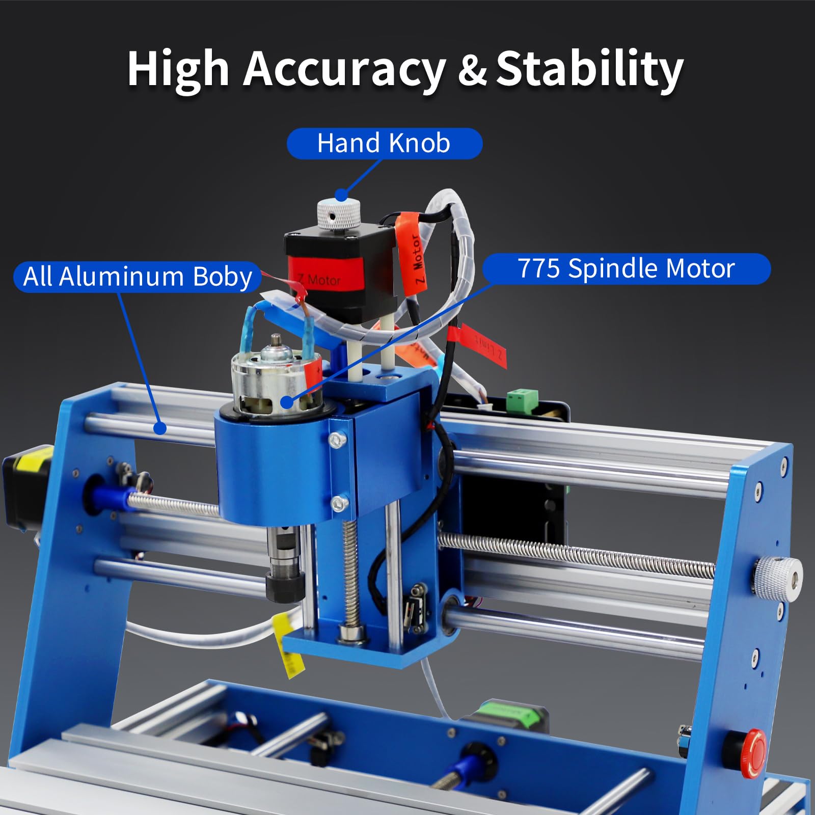 3018 CNC Router Machine - 3 Axis GRBL Control Engraver with Emergency Stop | All-Metal Blue Frame | Perfect for Wood, Acrylic, MDF, PVC & Plastic | 300x180x60mm Work Area | 775 Motor | Ideal for DIY Projects, Hobbyists & Beginners in Woodworking & Engraving