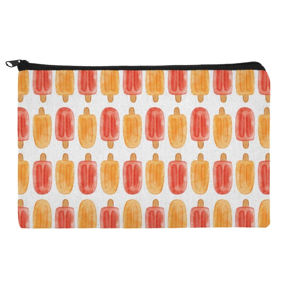 Summer Popsicle Pattern Waterproof Makeup Bag - Cute Cosmetic Organizer Pouch for Travel & Beach Essentials | Perfect for Makeup Storage, Toiletry Kit, and Poolside Accessories