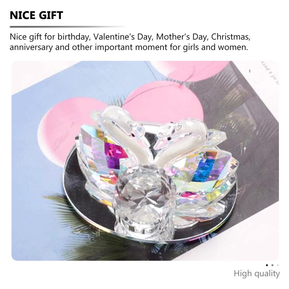 Beaupretty Glass Nail Art Dappen Dish - Swan Figurine Crystal Cup for Liquid & Powder | Nail Art Manicure Tools Holder | Perfect for Salon & Home Nail Care