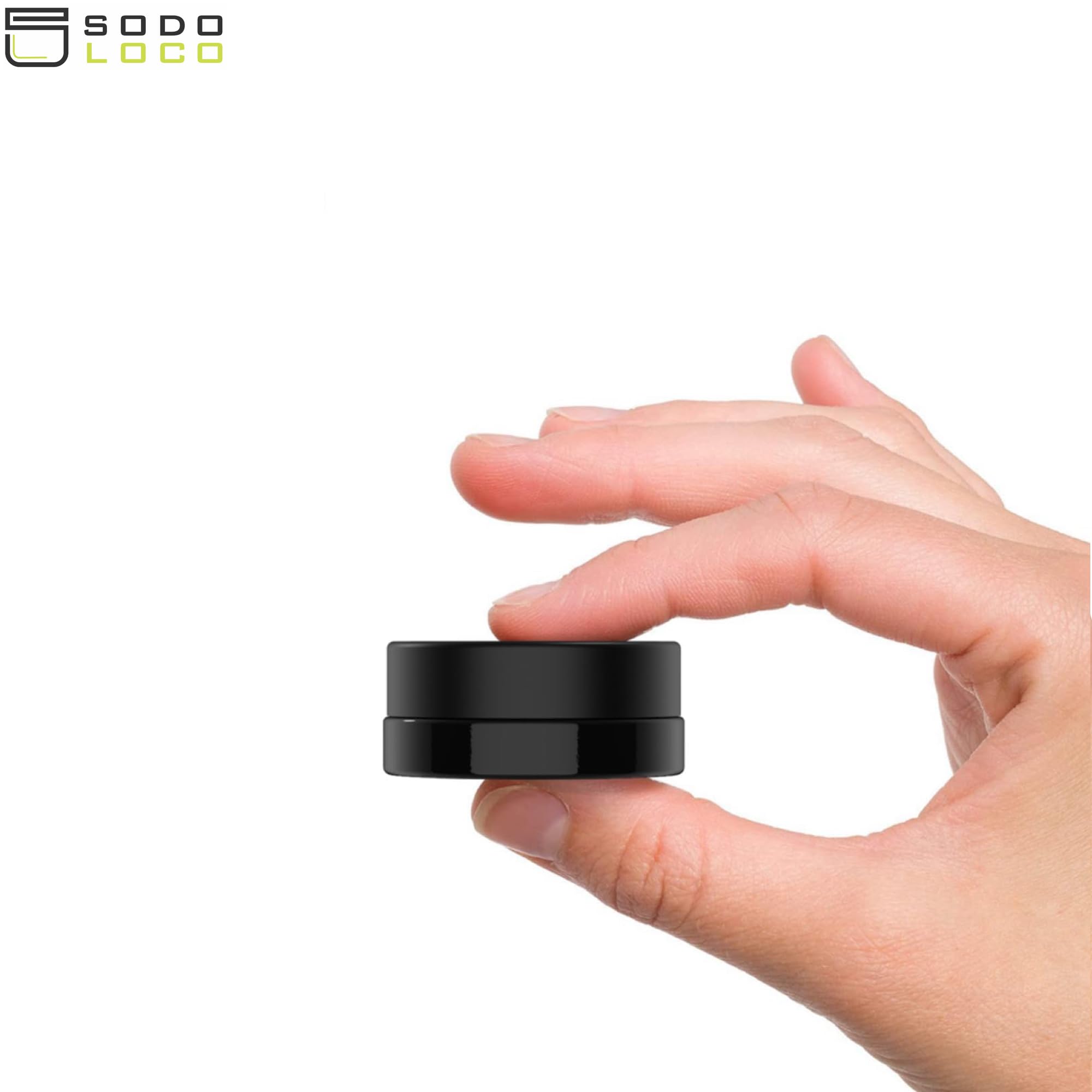 (90 Pack) 7ml Low Profile Thick Black Glass Jars with Black Lids - Airtight Containers for Essential Oils, Lip Balm, Wax, Cosmetics & DIY Crafts - Perfect for Skincare, Makeup, Travel & Home Organization