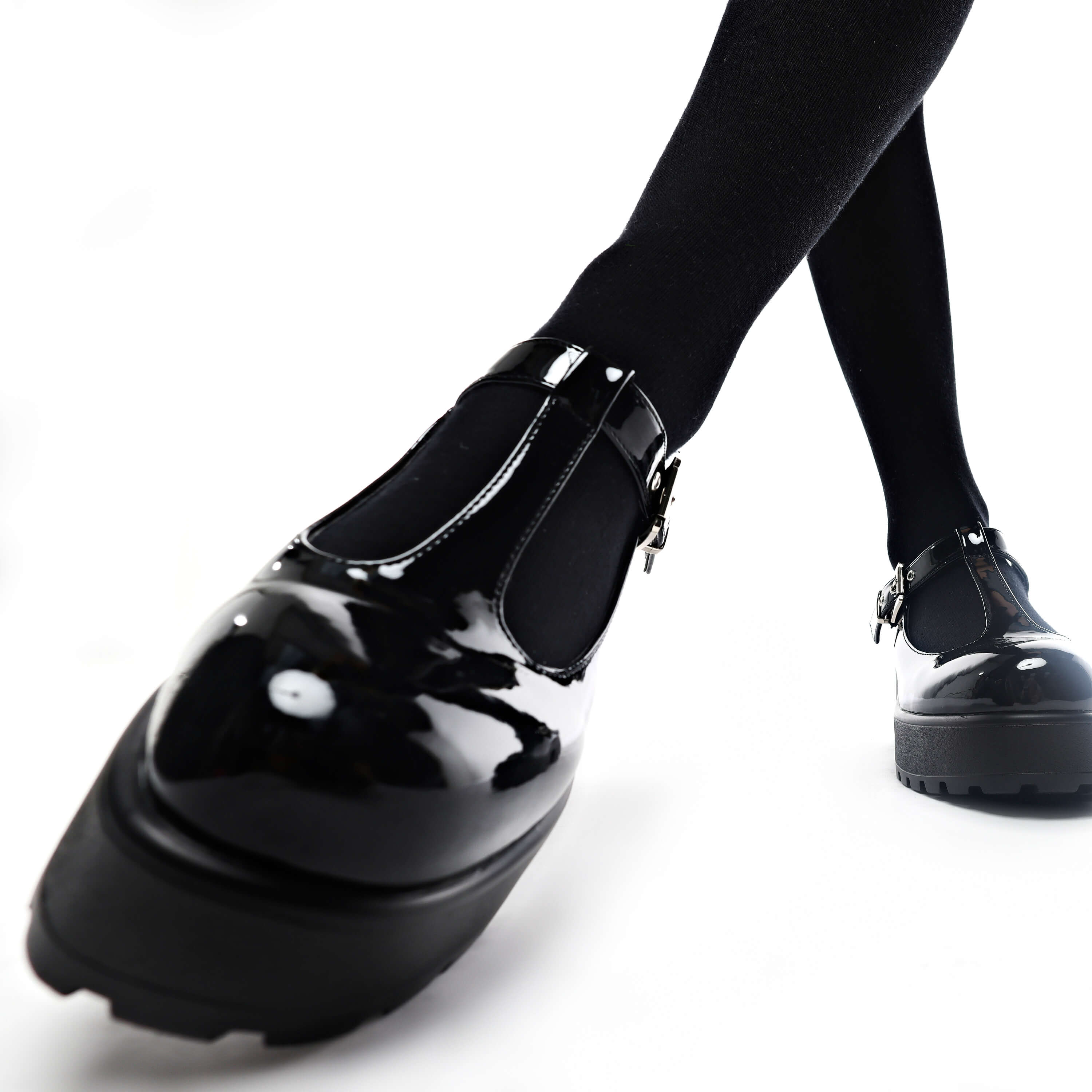 SAI Black Patent Mary Jane Shoes for Women - Classic Comfort & Style for Work, Office & Formal Occasions