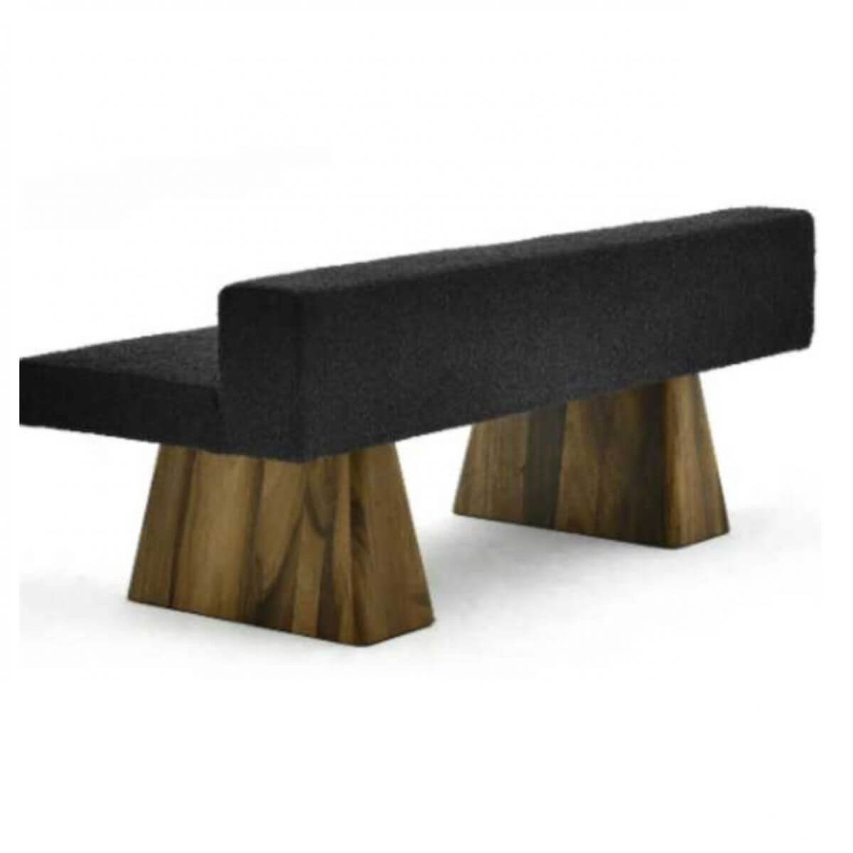 Midnight Black Modern Solid Wood Dining Bench with Upholstered Backrest - Perfect for Kitchen, Dining Room, and Breakfast Nook Seating
