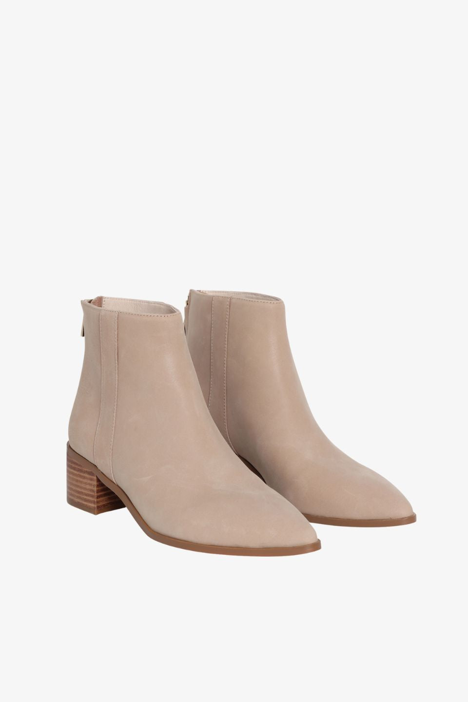 Edith Women's Mushroom Burnished Leather Low Boots - Stylish Ankle Booties for Fall & Winter Fashion, Casual Outings & Office Wear