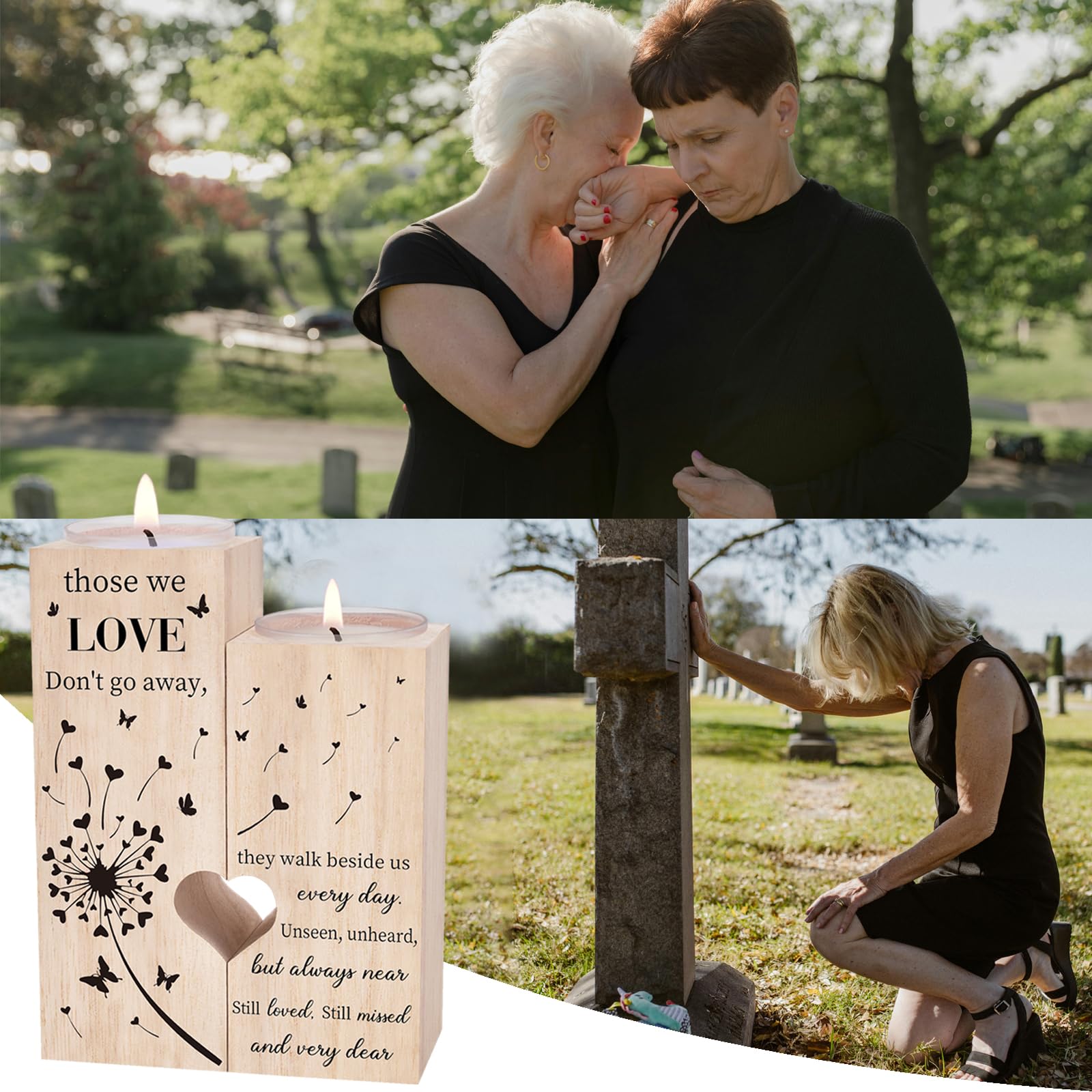 Sympathy Gifts & Memorial Candle Holders - Thoughtful Bereavement Gifts for Loss of Loved One, Dad, Mother, or Grandma | Perfect for Funerals, Memorial Services & Comforting Grieving Families