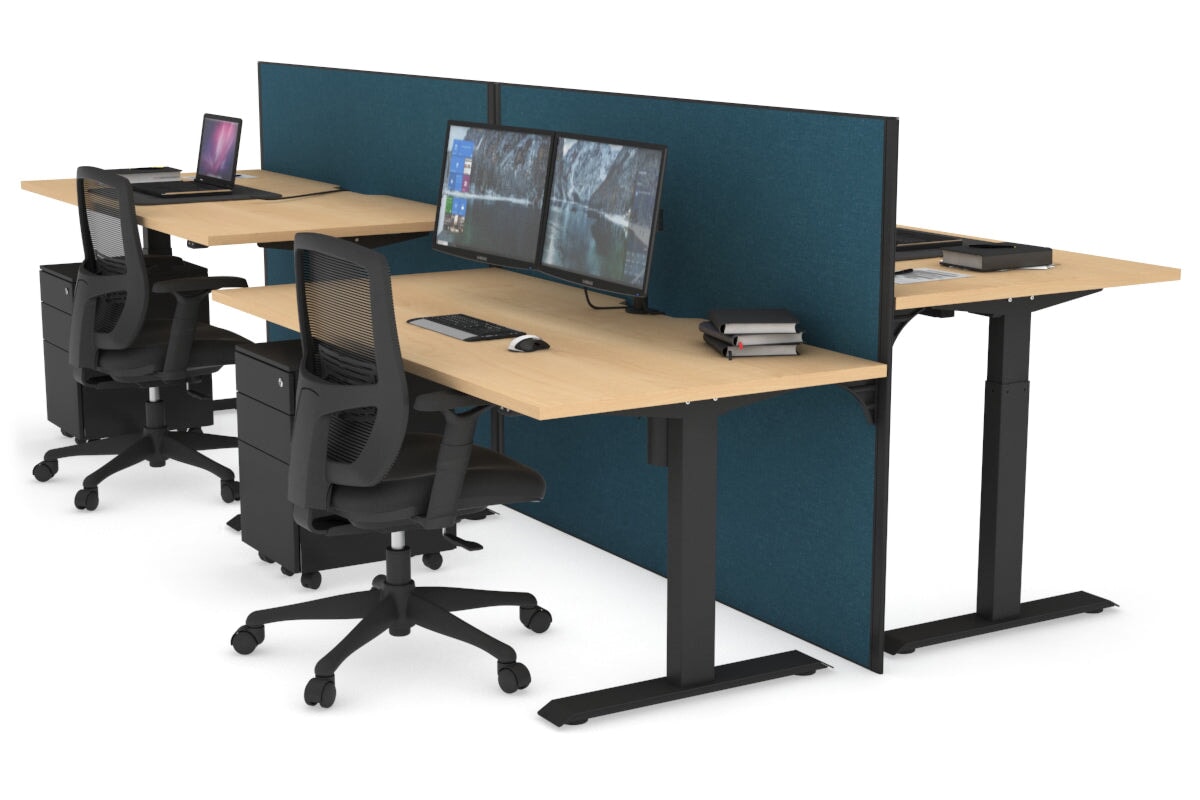 Adjustable Height 4-Person Workbench - 1200L x 800W with Cable Management | Perfect for Office, Workshop & Garage Workspaces