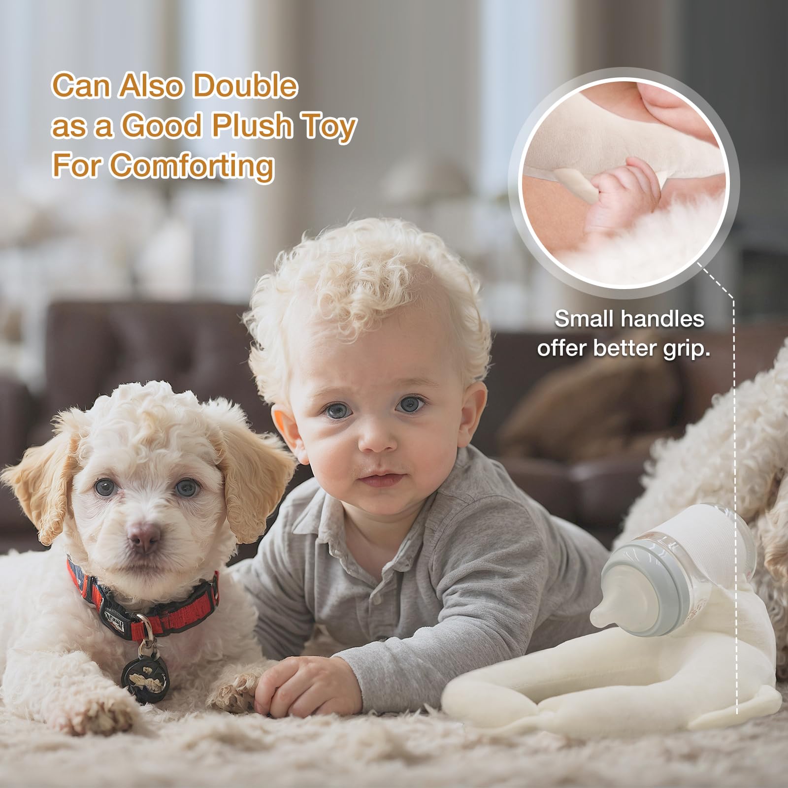 **Adjustable Baby Bottle Holder & Nursing Pillow Support - Hands-Free Self-Feeding Bottle Holder for Newborns & Infants - Essential Baby Feeding Accessory for Crib, Stroller & Travel**
