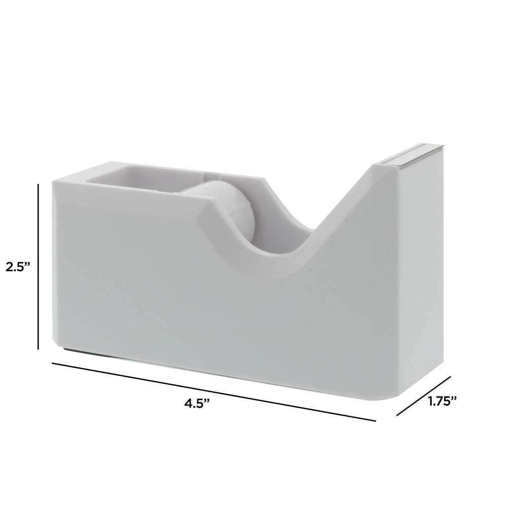 Colorful White Desk Tape Dispenser for Office & School Use - JAM PAPER Single Tape Holder for Crafting, Wrapping & Organization