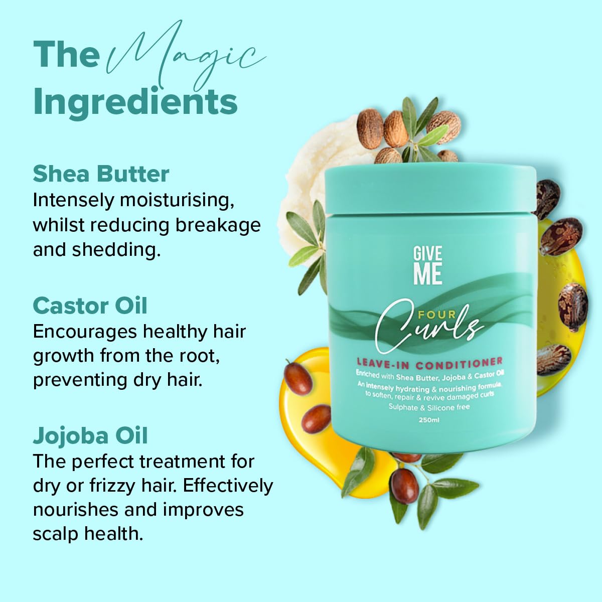 Give Me Cosmetics Curly Hair Leave-In Conditioner - Hydrates & Defines with Natural Oils for Daily Hair Care