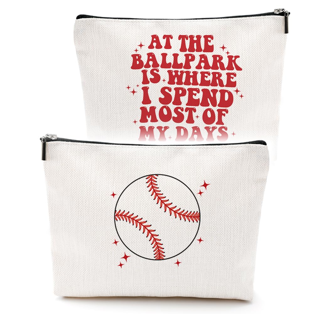Funny Baseball Makeup Bag for Women - Cute Cosmetic Bag with Baseball Design - Perfect Gift for Mom, Sister, Aunt, Daughter & Baseball Lovers - Great for Mother's Day, Birthday, Christmas & Game Day - Ideal for Sports Events, Travel & Daily Use