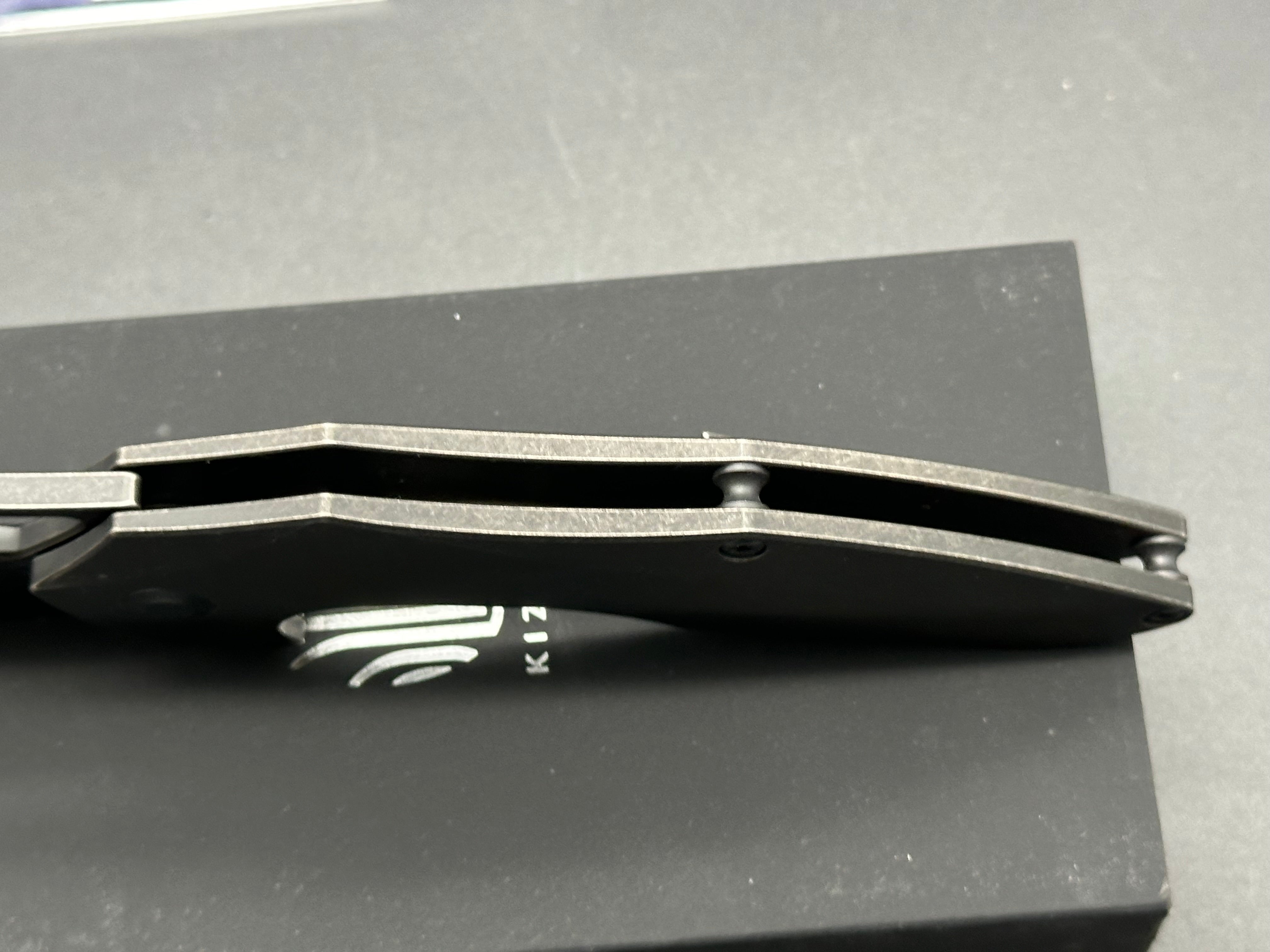 Kizer Isham Megatherium Flipper Knife - Titanium Handle, 3.6