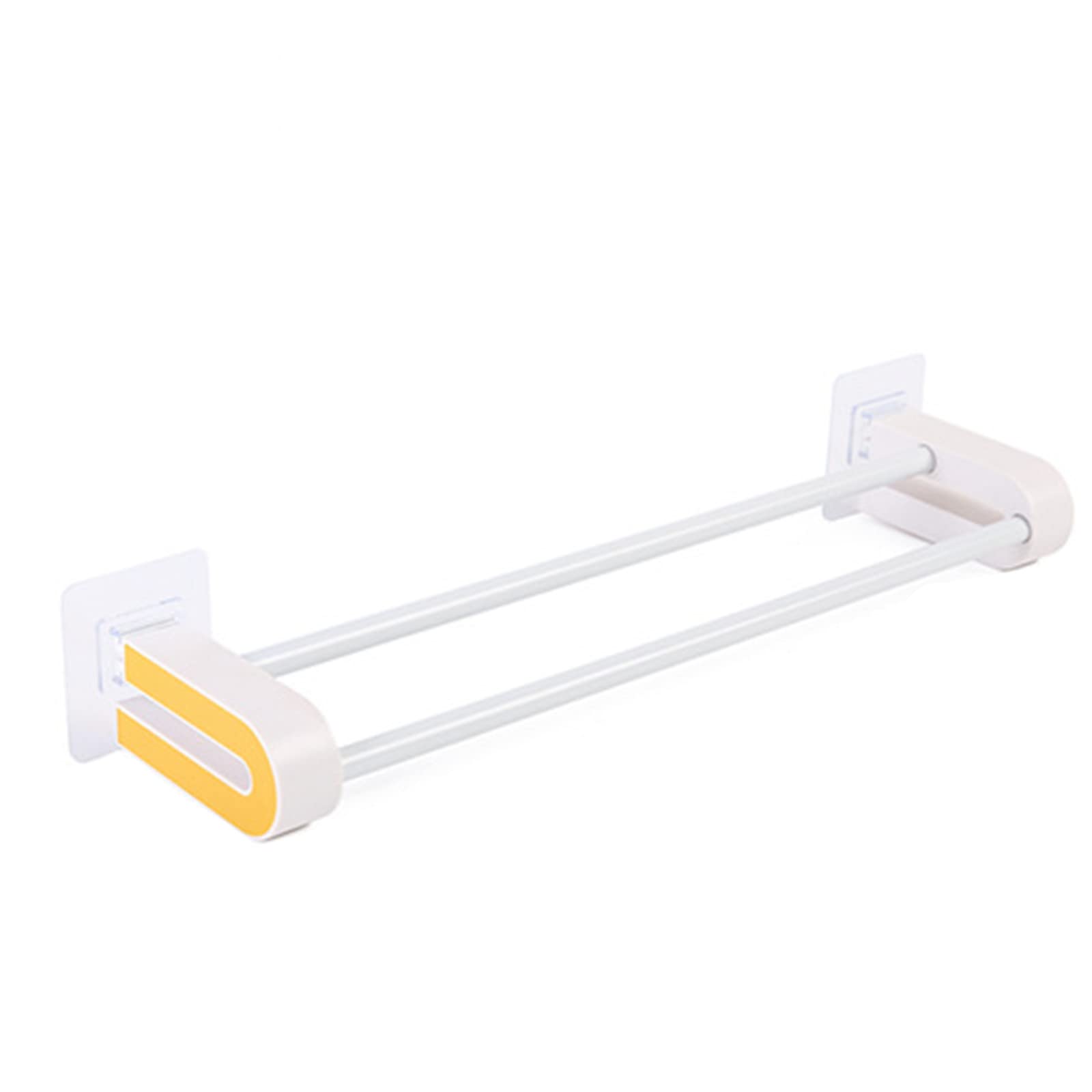 Double Bar Towel Holder - No Drill No Holes Bathroom & Kitchen Towel Rack - Rustproof Stainless Steel Wall Mount for Hand/Tea Towels - Perfect for Bath, Laundry Room & Countertop Organization