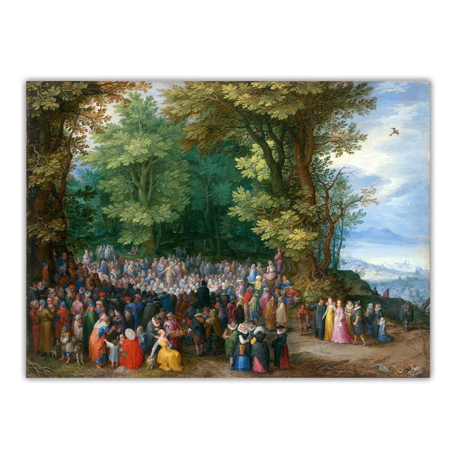 Abstract Sermon on the Mount Canvas Wall Art - 45x58.5cm Frameless for Living Room Decor