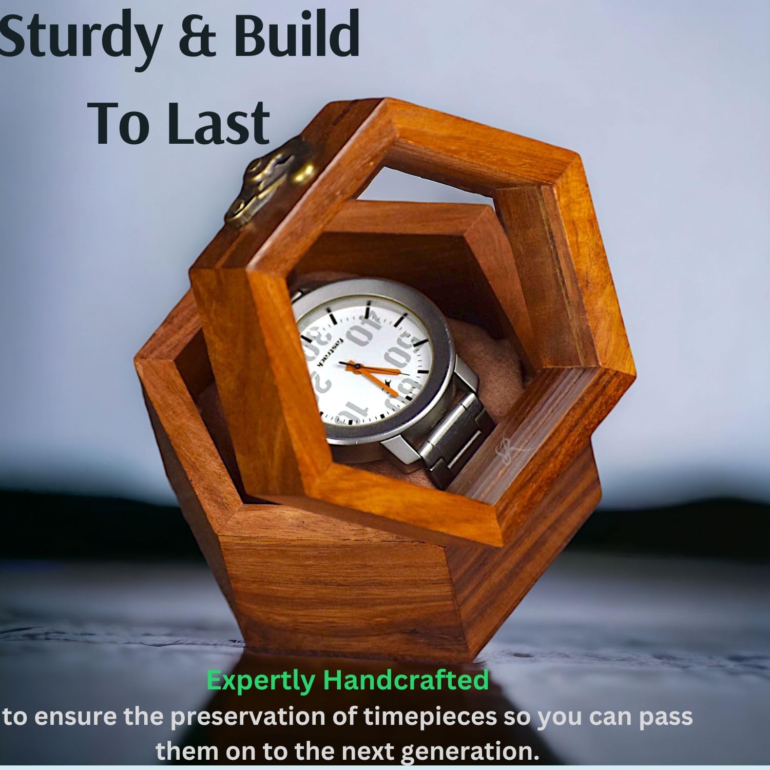 Premium Single Slot Watch Box for Men - Dark Rosewood Watch Display Case with Glass Lid | Luxury Watch Organizer & Travel Storage | Valentine's Gift for Him, Business & Home Decor Use