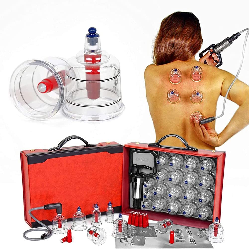 Professional Cupping Therapy Set - Glass Massage Cups for Face & Body - Chinese Acupuncture Cupping Kit for Pain Relief & Relaxation - Perfect for Home Spa, Physical Therapy, and Beauty Treatments