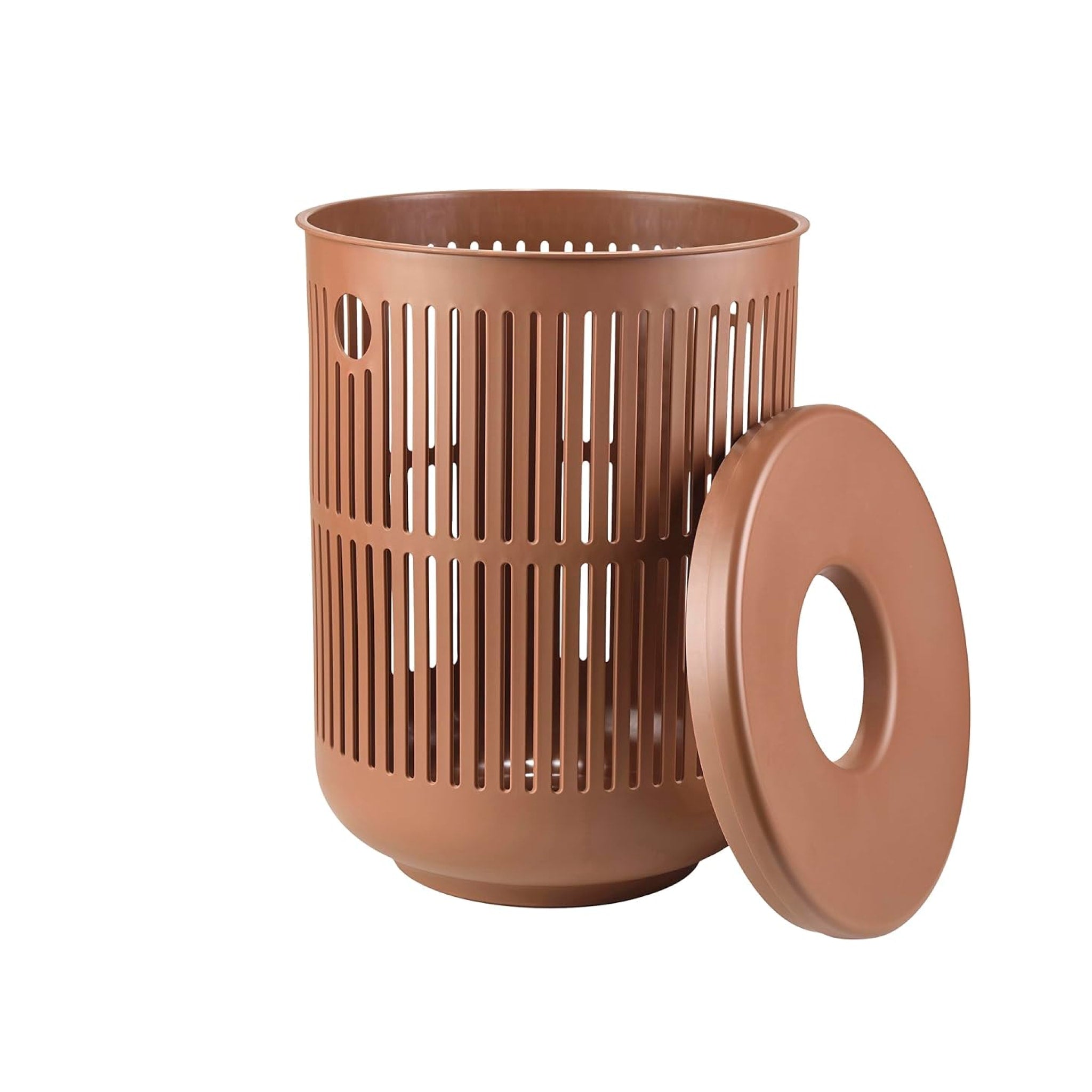 ZONE DENMARK Ume 60L Laundry Basket with Lid - Stylish Terracotta Storage for Clothes, Toys & Home Organization | Perfect for Bedroom, Bathroom & Kids Room