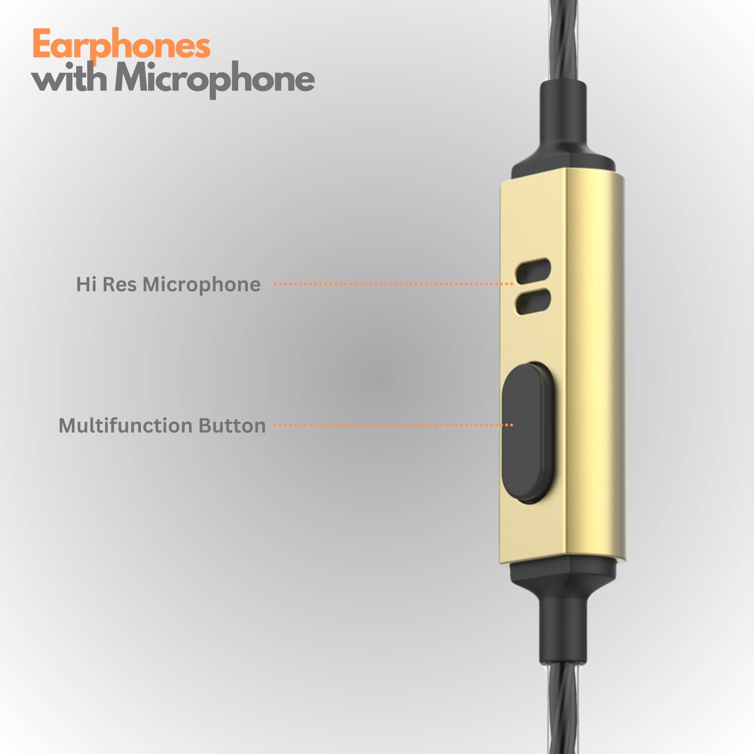 Betron AX1 Noise Isolating In-Ear Headphones with Mic - Wired Earbuds with Deep Bass & HD Sound, Tangle-Free Cable - Compatible with iPhone, Android, Laptop, Tablet - Perfect for Commuting, Gaming & Work Calls