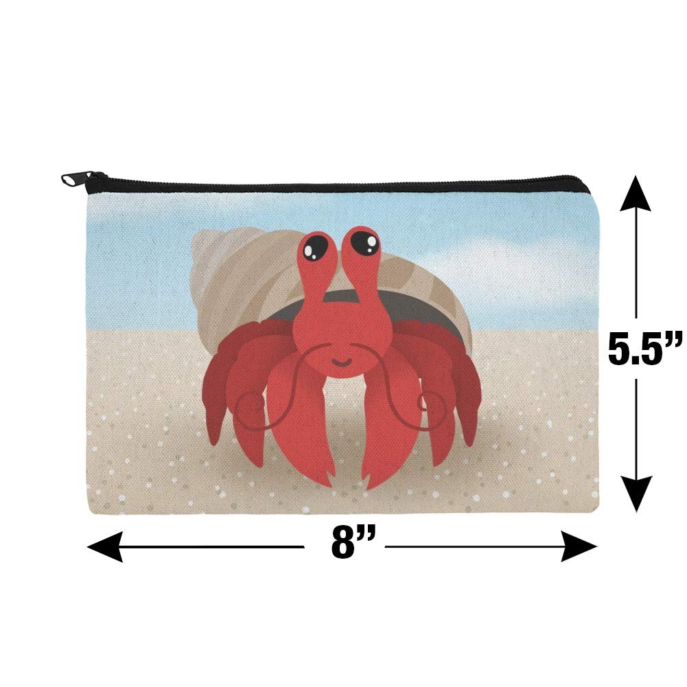 Cute Hermit Crab Makeup Bag - Waterproof Cosmetic Organizer Pouch for Travel, Gym & Daily Essentials | Perfect for Makeup Brushes, Toiletries & Small Accessories