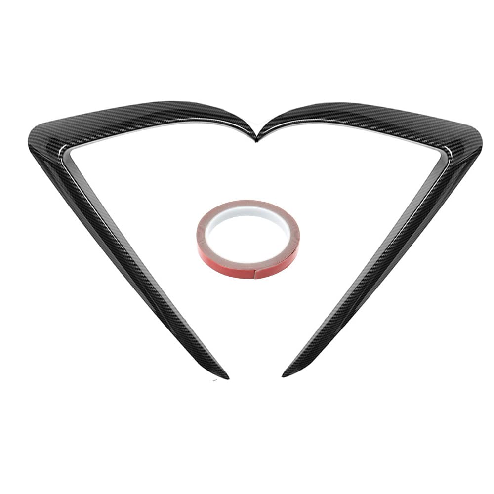 TOTMOX Carbon Fiber Black Front Fog Lamp Brow Cover - Car Exterior Trim for Wind Knife Style Fog Light Decoration | Perfect for Car Mods, Custom Styling & Automotive Upgrades
