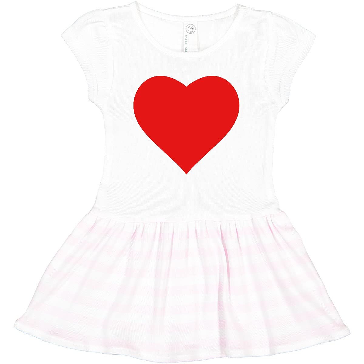 Inktastic Red Heart Toddler Dress for Girls - Cute Casual Outfit for Playdates, Parties & Family Photos | Soft Cotton Comfortable Kids Clothing