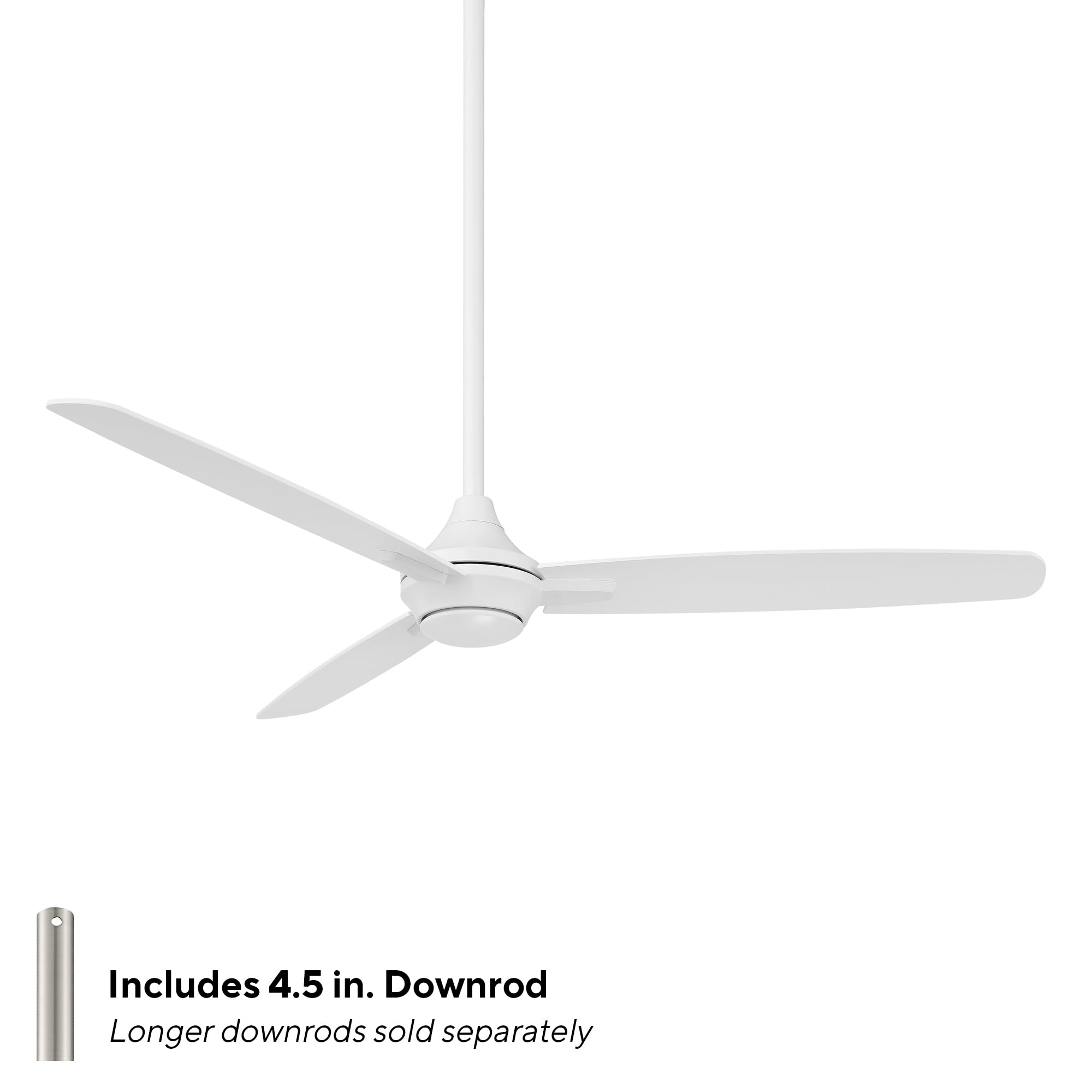 WAC Smart Blitzen 54-inch Indoor/Outoor Ceiling Fan with Remote - 3-Blade Matte White Design, Alexa & App Control (iOS/Android) - Perfect for Living Rooms, Bedrooms, and Covered Patios