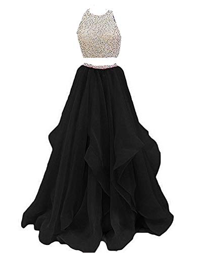 Inmagicdress Elegant Two-Piece Prom Dresses for Women - Chiffon & Organza Formal Gown with Keyhole Back Design, Perfect for Evening Parties, Homecoming, and Special Occasions
