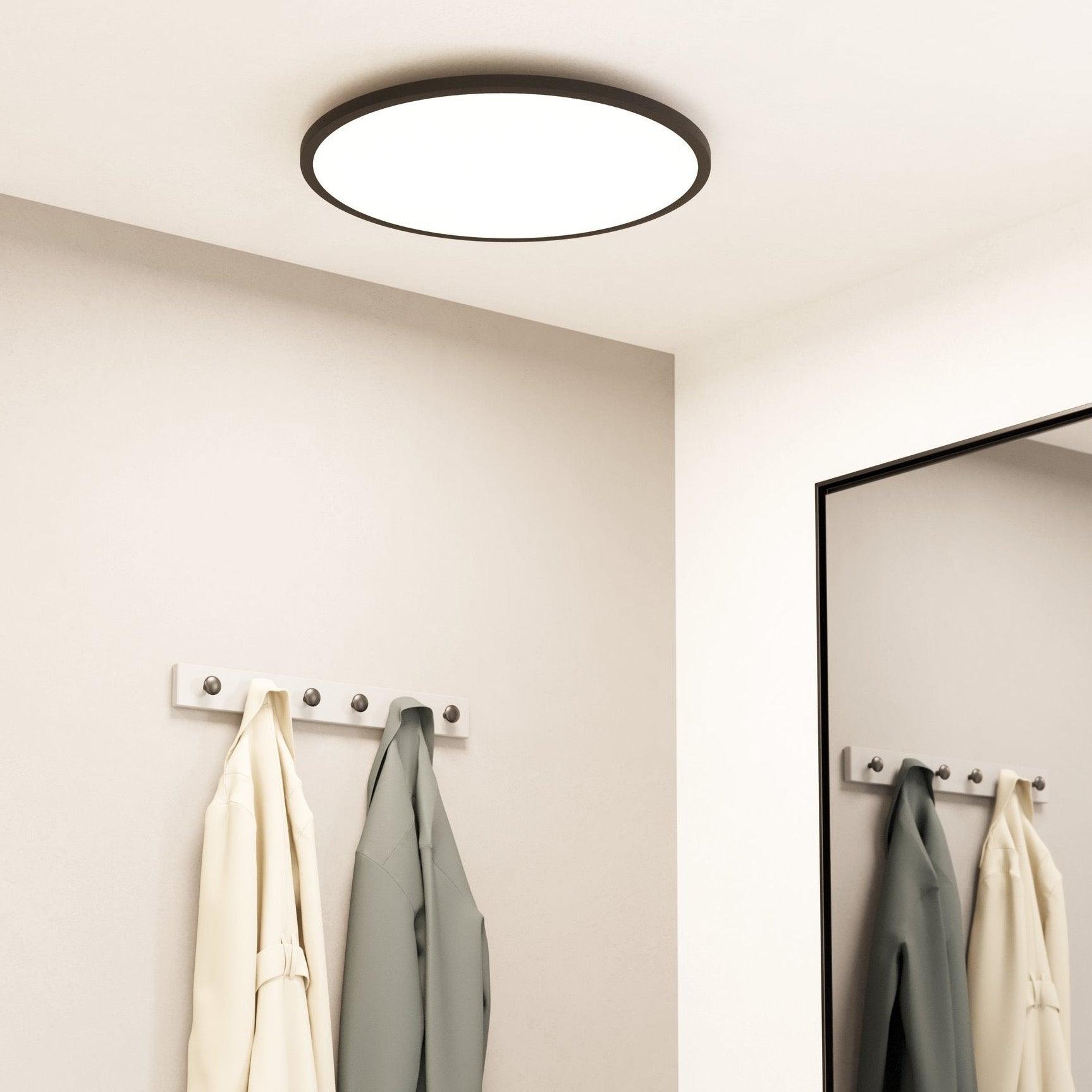 Eglo Connect Sarsina Z Smart LED Black Round Ceiling Flush Mount Light 60cm - Modern Smart Home Lighting for Living Room, Bedroom & Kitchen