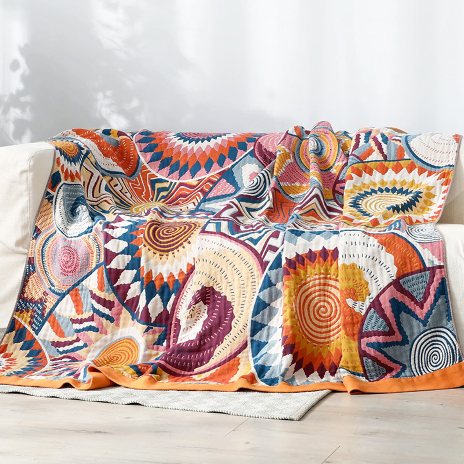 Cooling Quilt - Summer Cotton Gauze Blanket for Hot Sleepers | Lightweight & Breathable Throw for Bed, Sofa, Chair & Travel | 200x230cm | Perfect for Adults & Kids | Stay Cool All Night