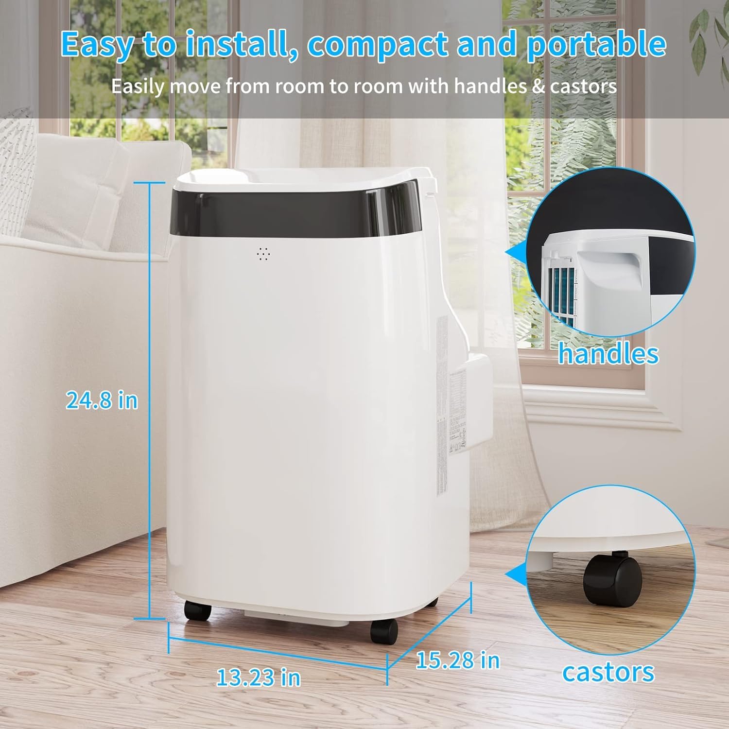 GAOMON 10000 BTU Portable Air Conditioner - Compact Cooling Unit with Remote Control for Home, Office & Bedroom | White | Energy Efficient AC for Summer