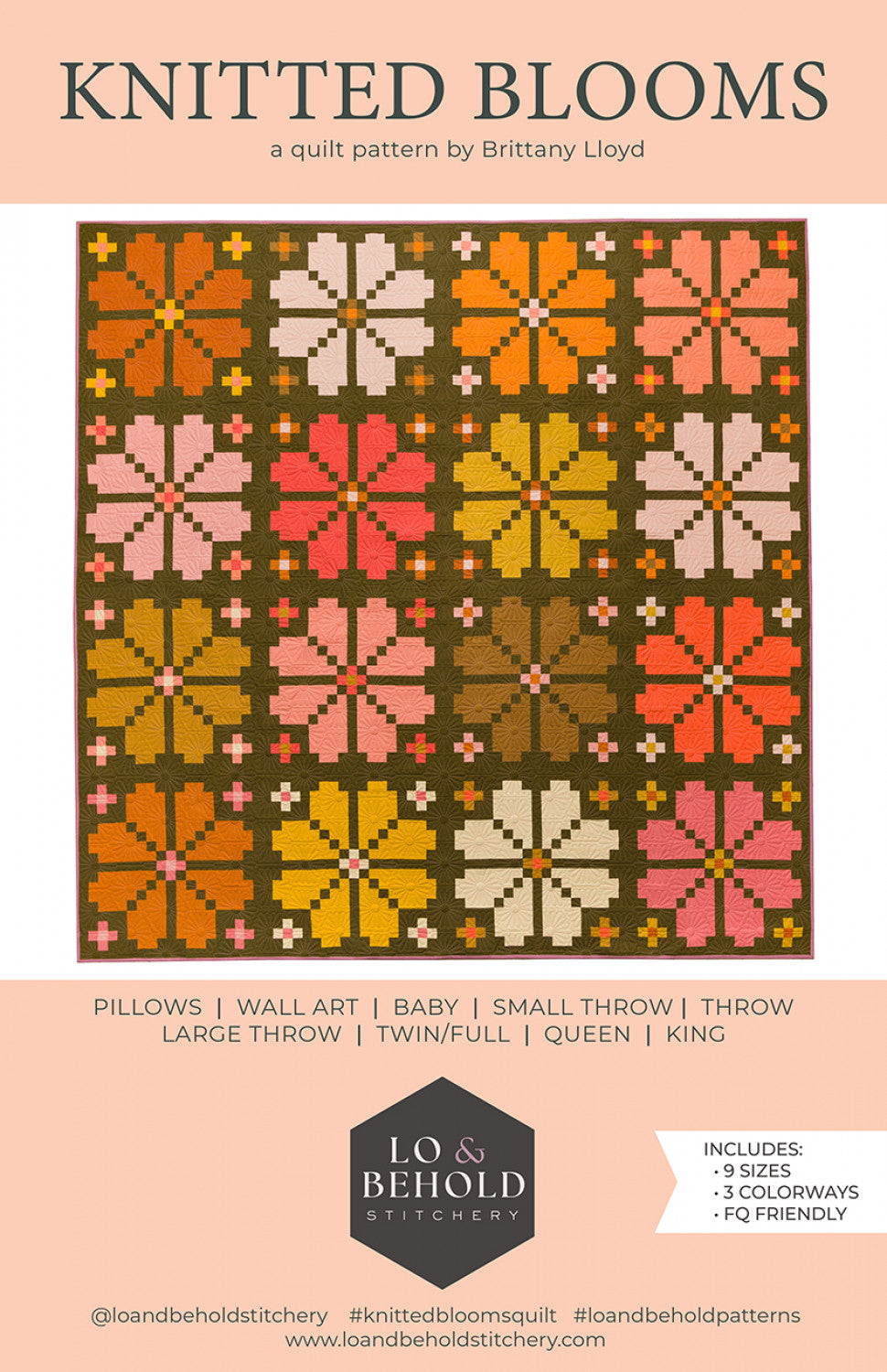 Knitted Blooms Quilt Pattern - DIY Floral Quilting Design for Bedspreads, Blankets & Home Decor | Perfect for Cozy Bedrooms, Nursery Decor & Gift Ideas