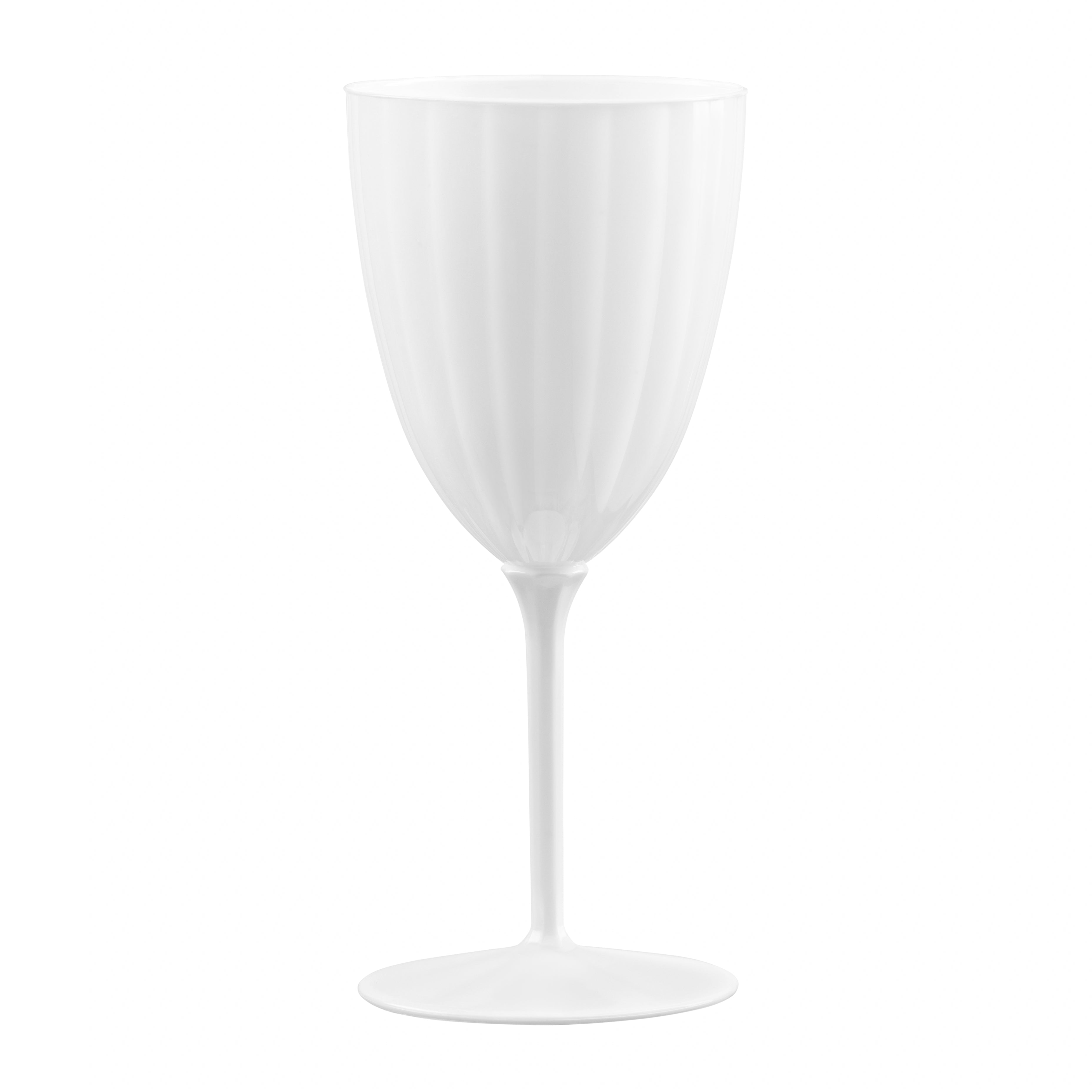 7 Oz White Plastic Disposable Wine Goblet - 8 Pack Bulk Cups for Parties, Weddings, Picnics & Outdoor Events