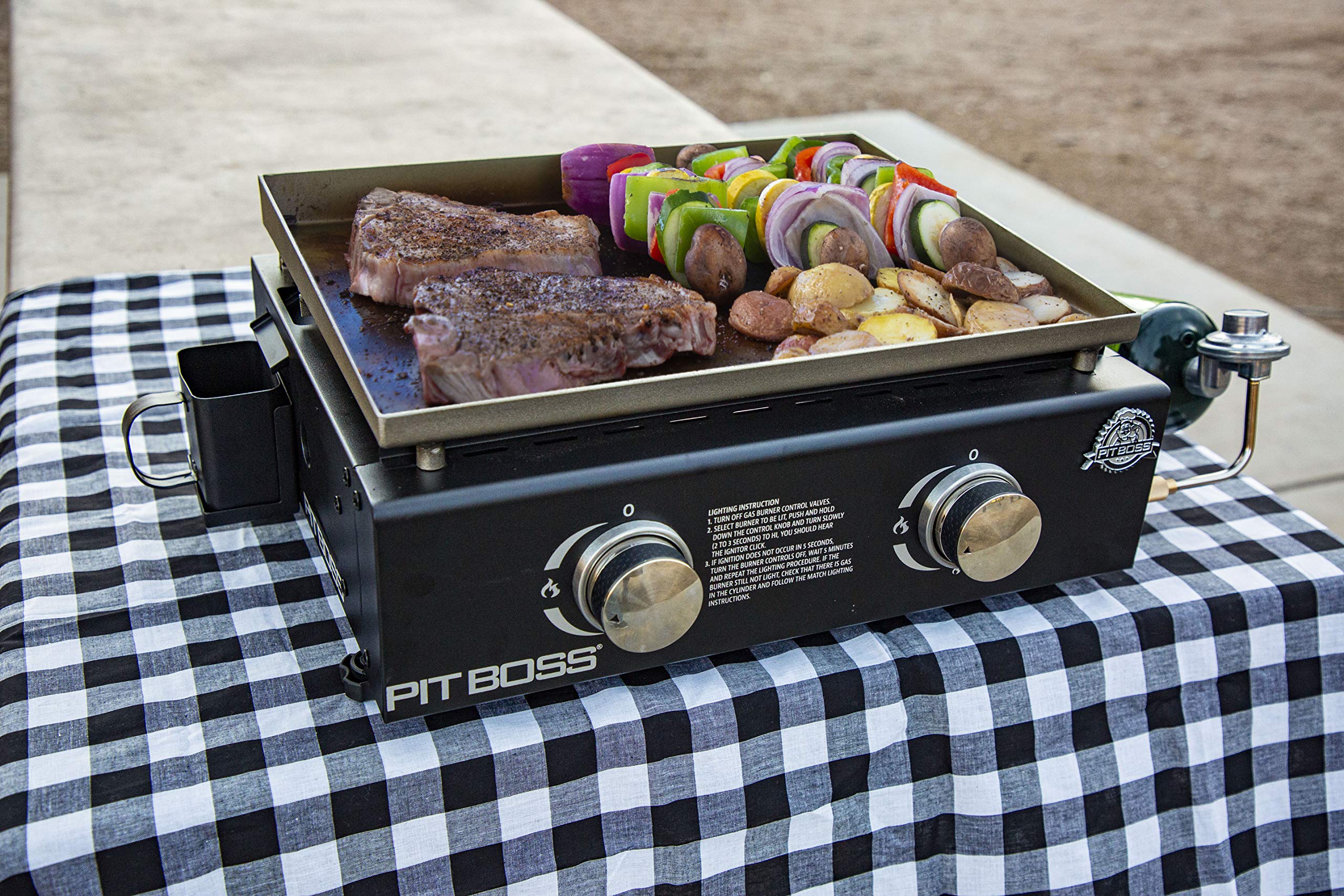 Pit Boss 10943 Black Griddle with Cover & Adapter Kit - Perfect for Outdoor Grilling, BBQ Parties, and Backyard Cooking