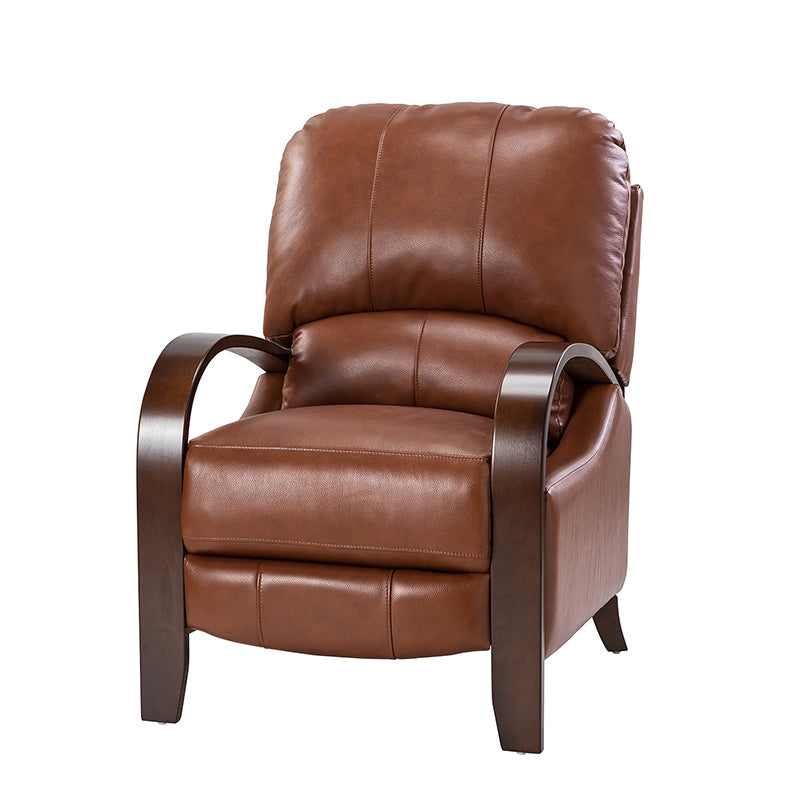 Melissa Genuine Leather Manual Recliner Chair - Handcrafted Full Grain Leather Living Room Recliner with Smooth Manual Mechanism, Perfect for Home Theater, Gaming, and Relaxation