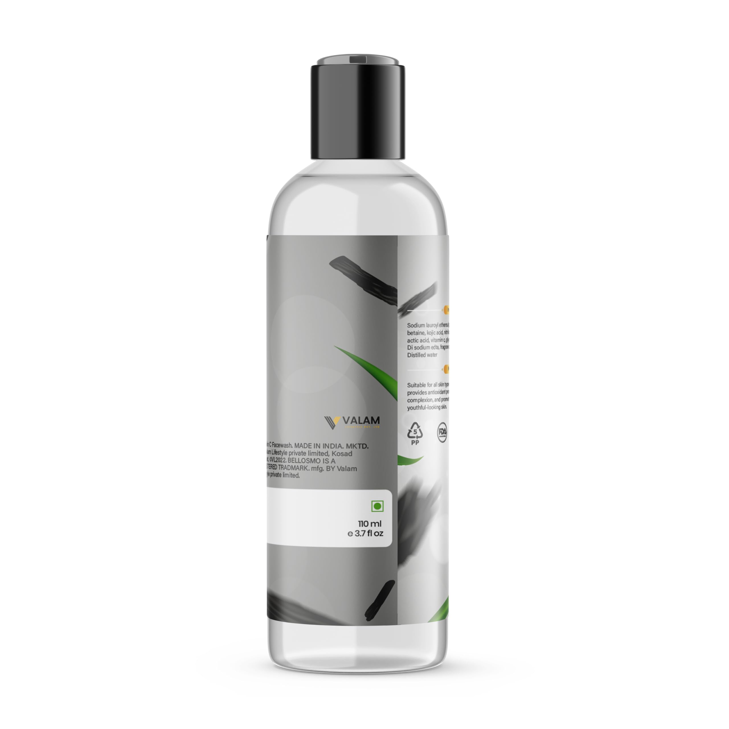 Bellosmo Professional Charcoal Face Wash for Deep Pore Cleaning - Acne & Pimple Treatment for Oily Skin | Detoxifying & Dirt-Removing Facial Cleanser | Perfect for Daily Skincare & Deep Cleansing Routine