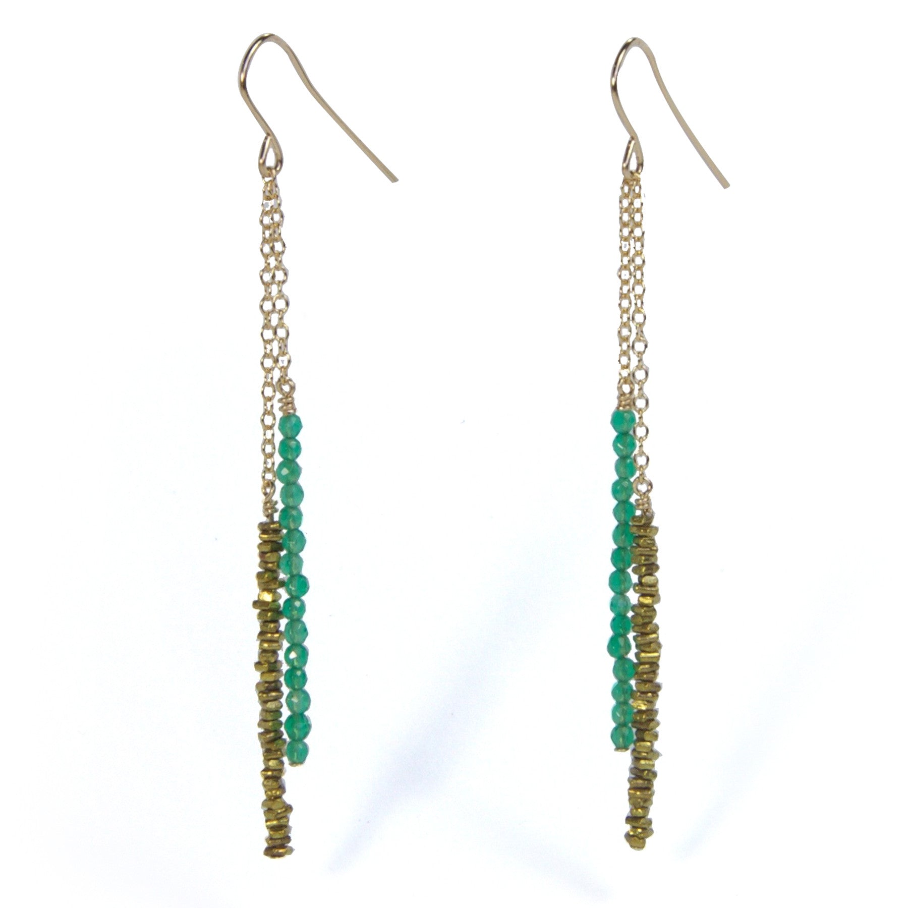 Green Agate Beaded Earrings for Women - Natural Stone Dangle Earrings for Boho Chic Style | Perfect for Parties, Weddings & Everyday Wear