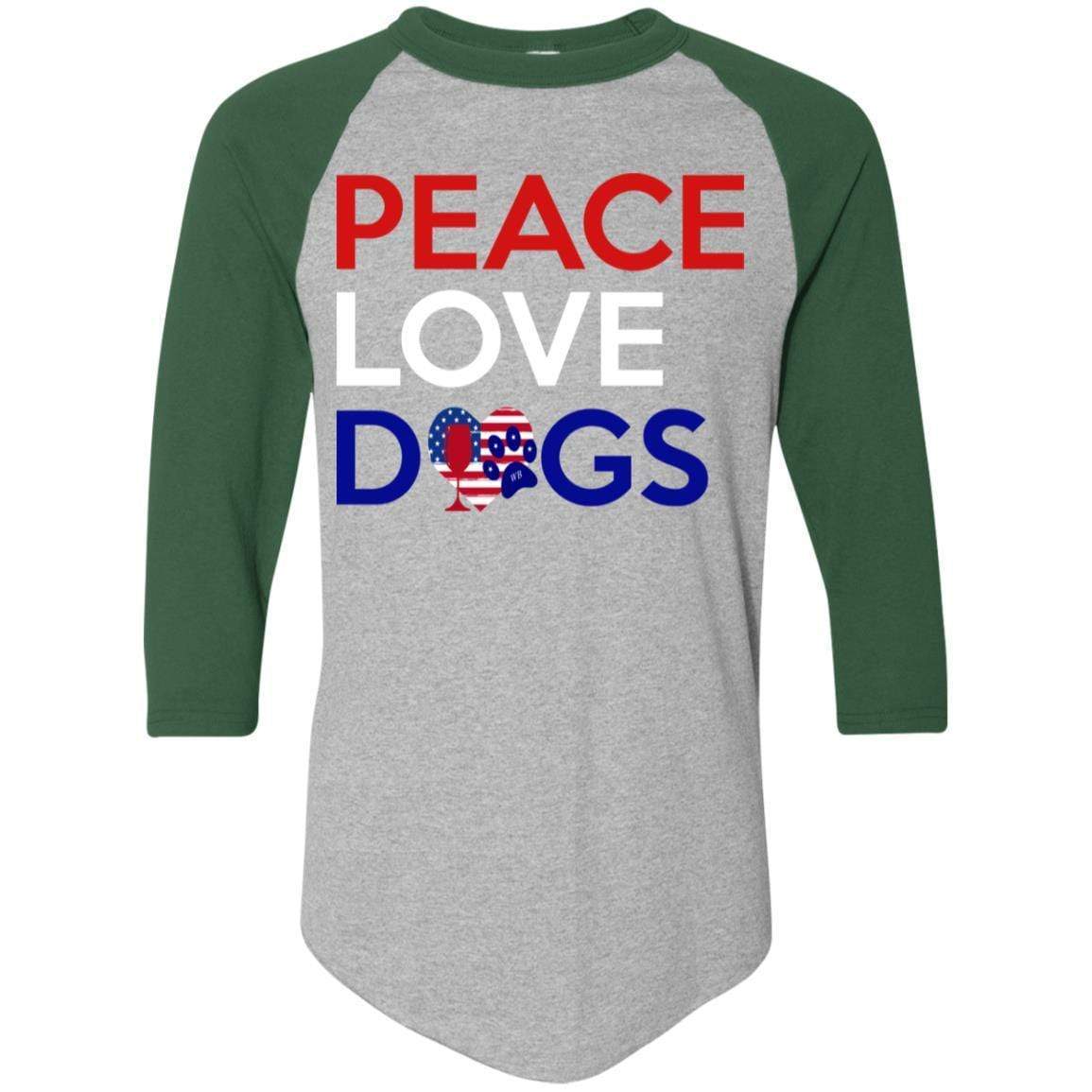 Peace Love Dogs Colorblock Raglan Jersey - Trendy & Comfortable Women's T-Shirt for Dog Lovers | Perfect for Casual Wear, Dog Walks & Pet-Themed Events