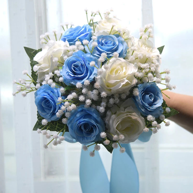 Elegant Silk Peony Rose Wedding Bouquet for Bridesmaids, Bridal Party – Perfect for Weddings, Bridal Showers & Photo Props