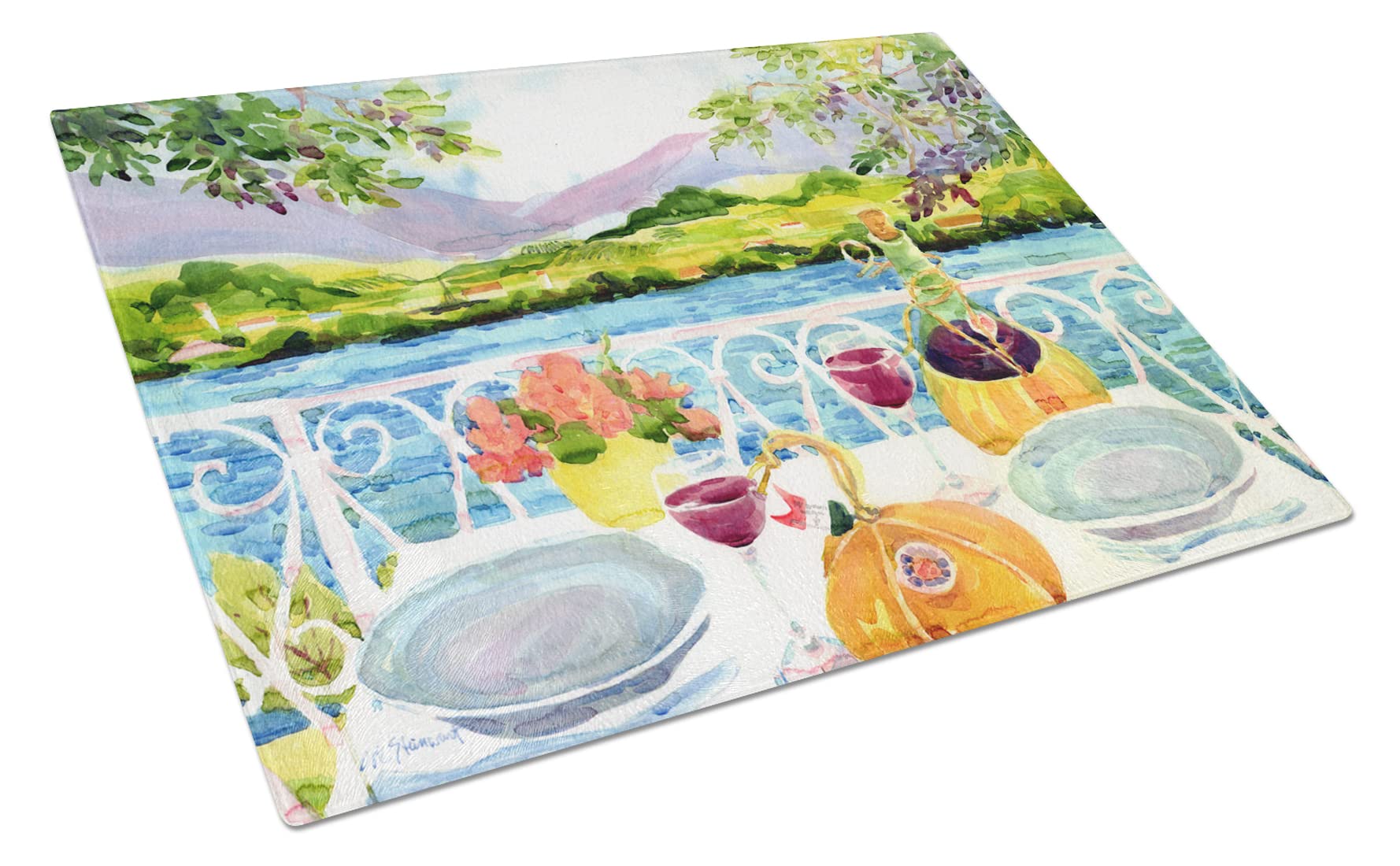 Caroline's Treasures 6139LCB Large Tempered Glass Cutting Board - Grape Design Decorative Kitchen Chopping & Serving Board (15x11 Inches) - Perfect for Wine Tasting Parties, Cheese Platters & Entertaining Guests