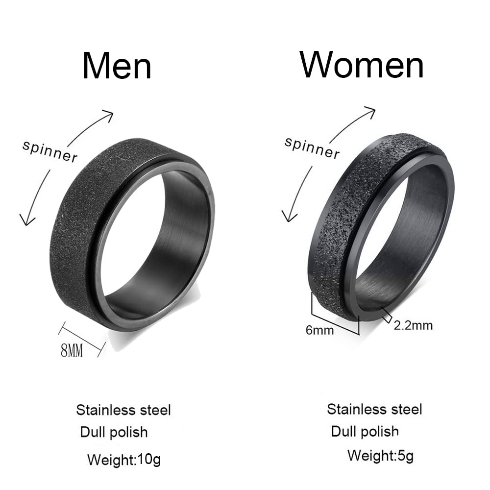 Custom Spinner Fidget Ring for Teens & Kids - Personalized Stainless Steel Rings for Women & Men - Engraved Promise Rings, Mother Daughter & Best Friend Jewelry - Perfect for Stress Relief, Focus & Fashion Accessories