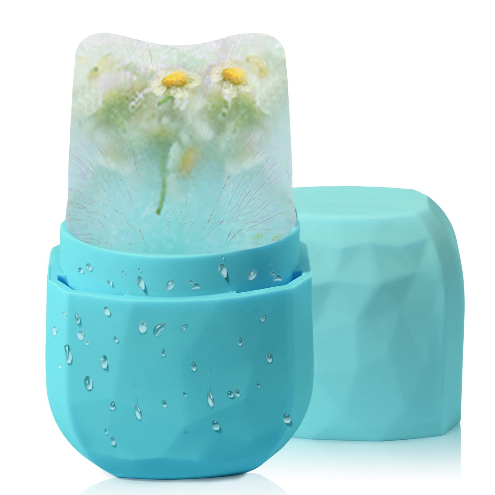 WMKGG Ice Roller for Face & Eyes - Reusable Silicone Facial Massager for Puffiness & Dark Circles - Cooling Therapy Tool for Skincare Routine (Blue) | Perfect for Morning Routine, Post-Workout Recovery & Spa Treatments