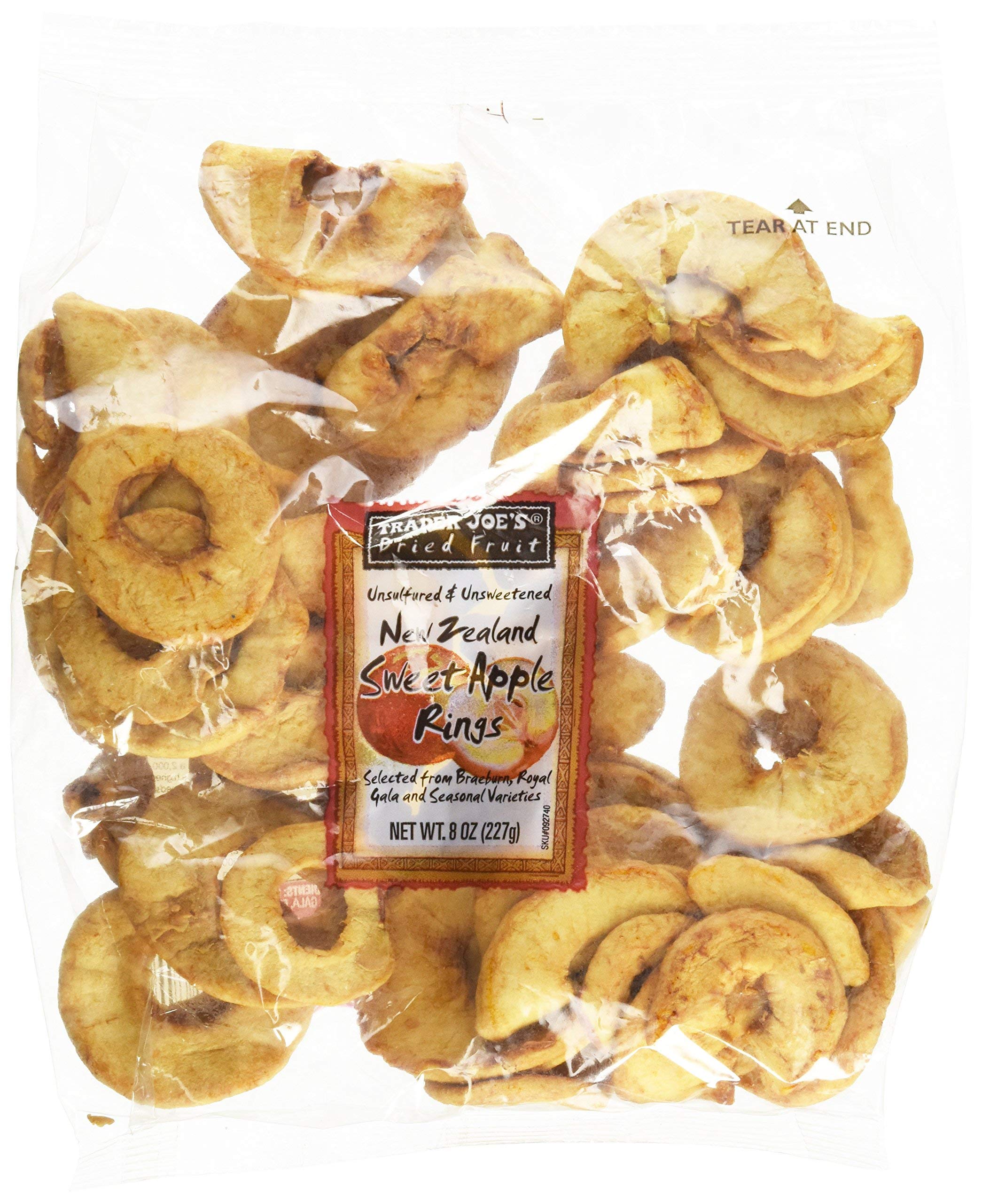Trader Joe's New Zealand Sweet Apple Rings - Dried Fruit Snacks, 10 Pack - Healthy & Natural Snack for Kids, Hiking, Travel & On-the-Go
